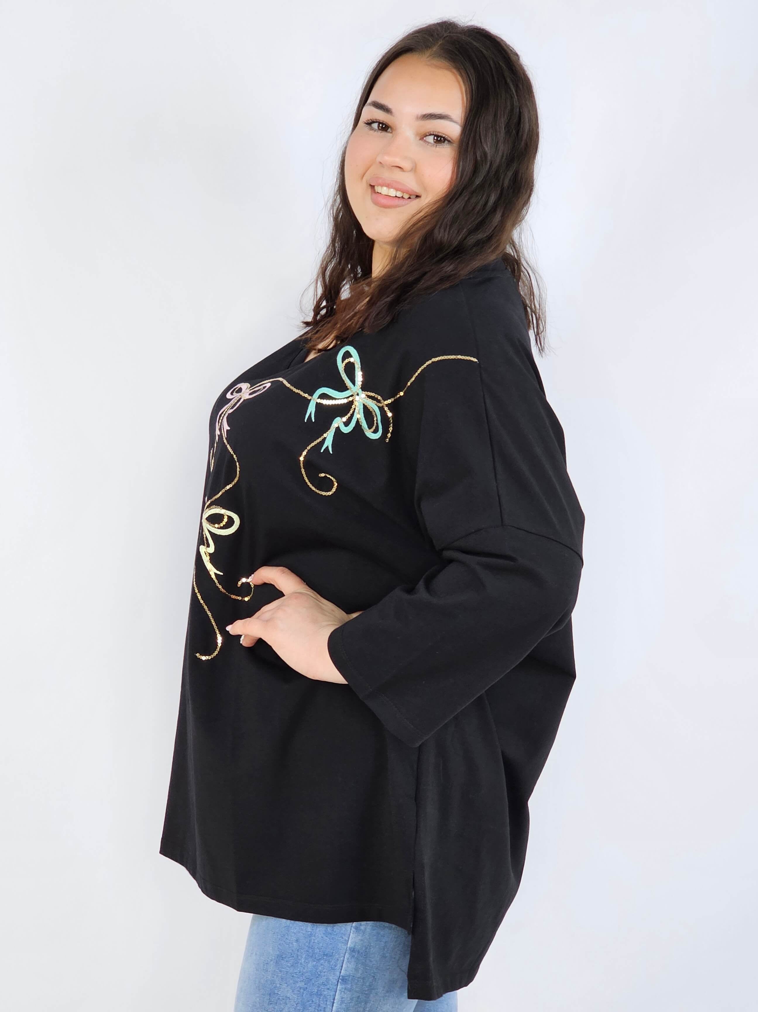 Bluzka plus size XXL z efektownym zdobieniem – lekkość i styl na każdą okazję Stylowa XL