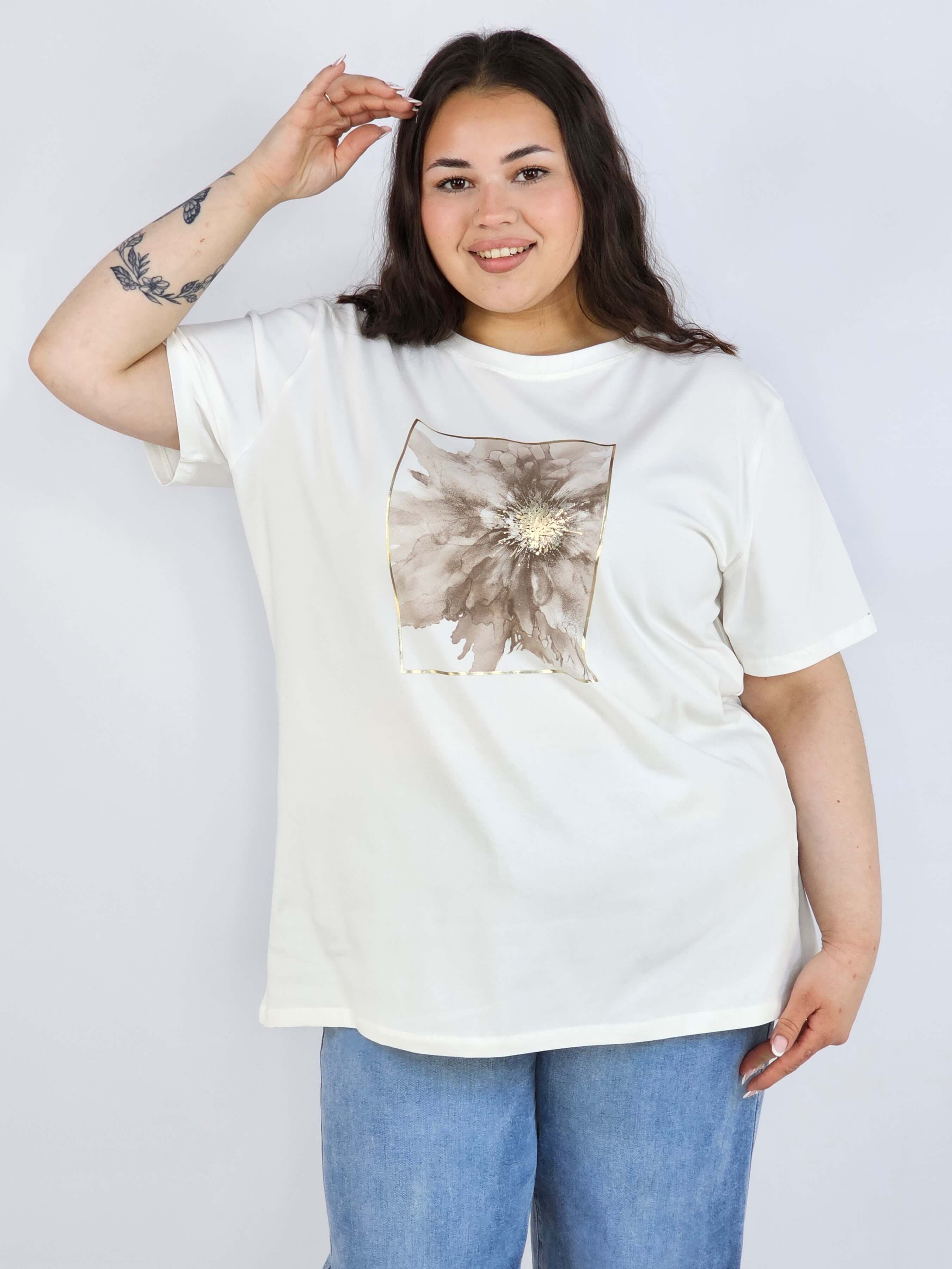 Bluzka plus size XXL z eleganckim nadrukiem – klasyka i styl Stylowa XL