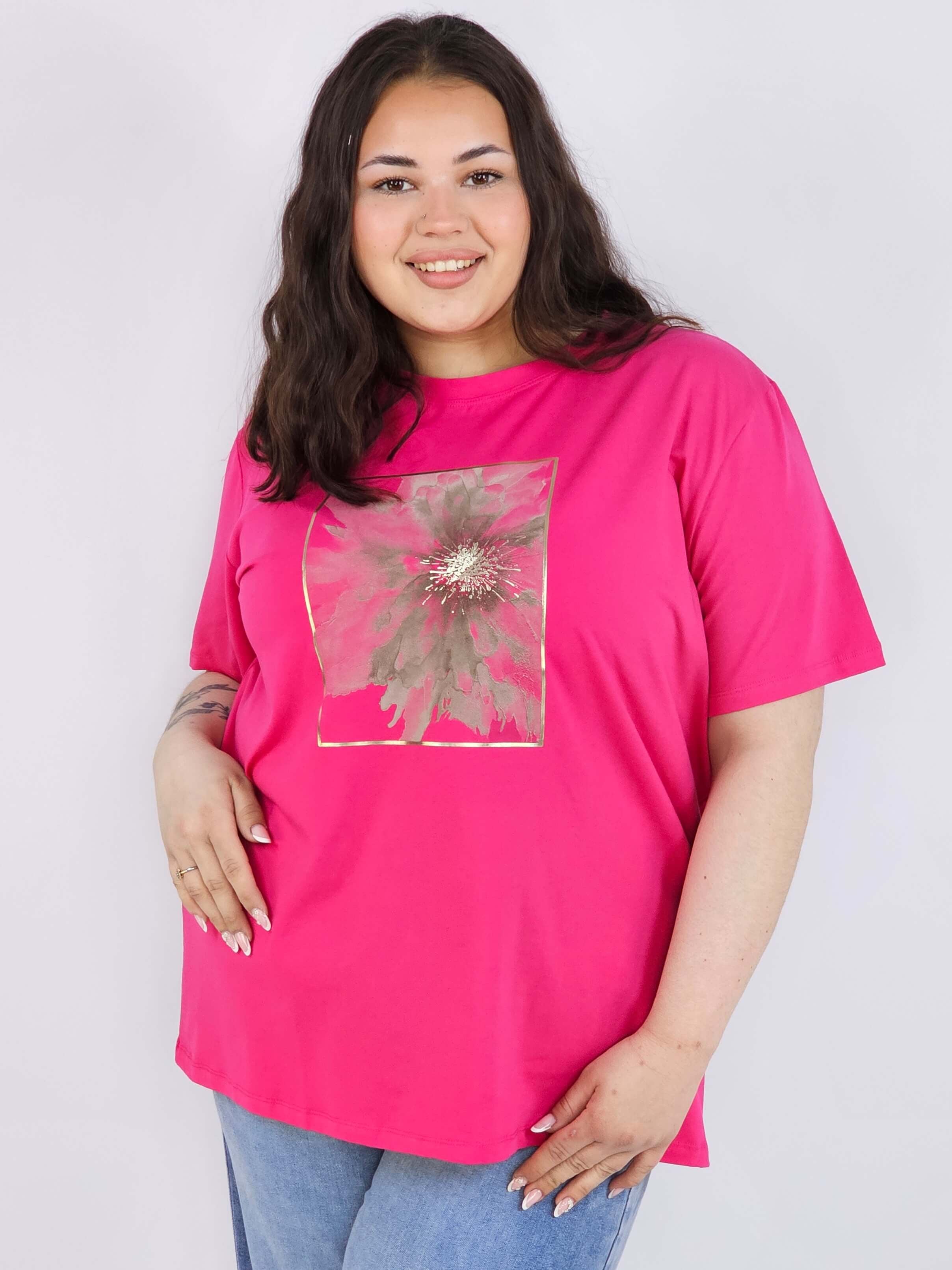 Bluzka plus size XXL z eleganckim nadrukiem – klasyka i styl Stylowa XL