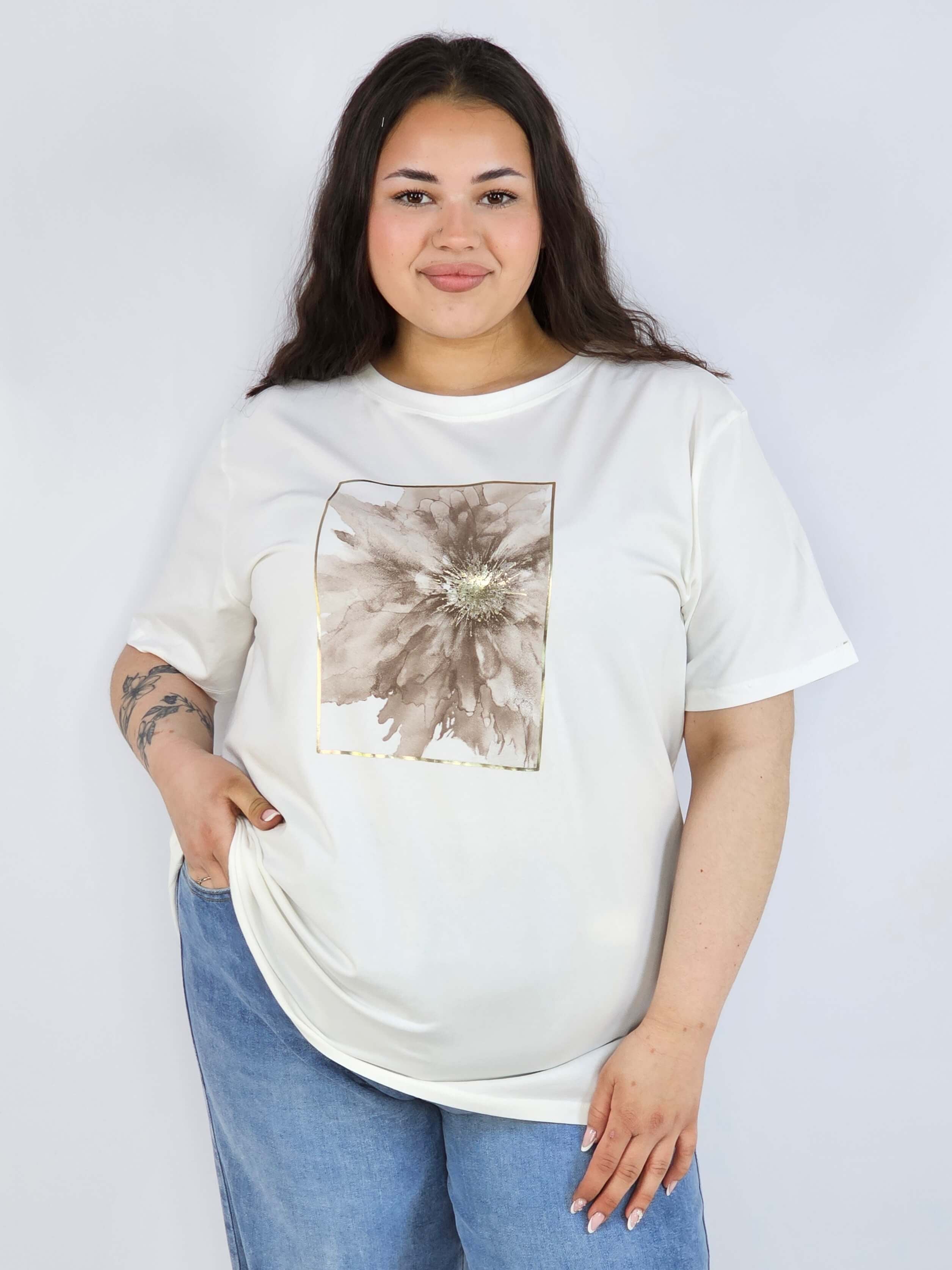 Bluzka plus size XXL z eleganckim nadrukiem – klasyka i styl Stylowa XL