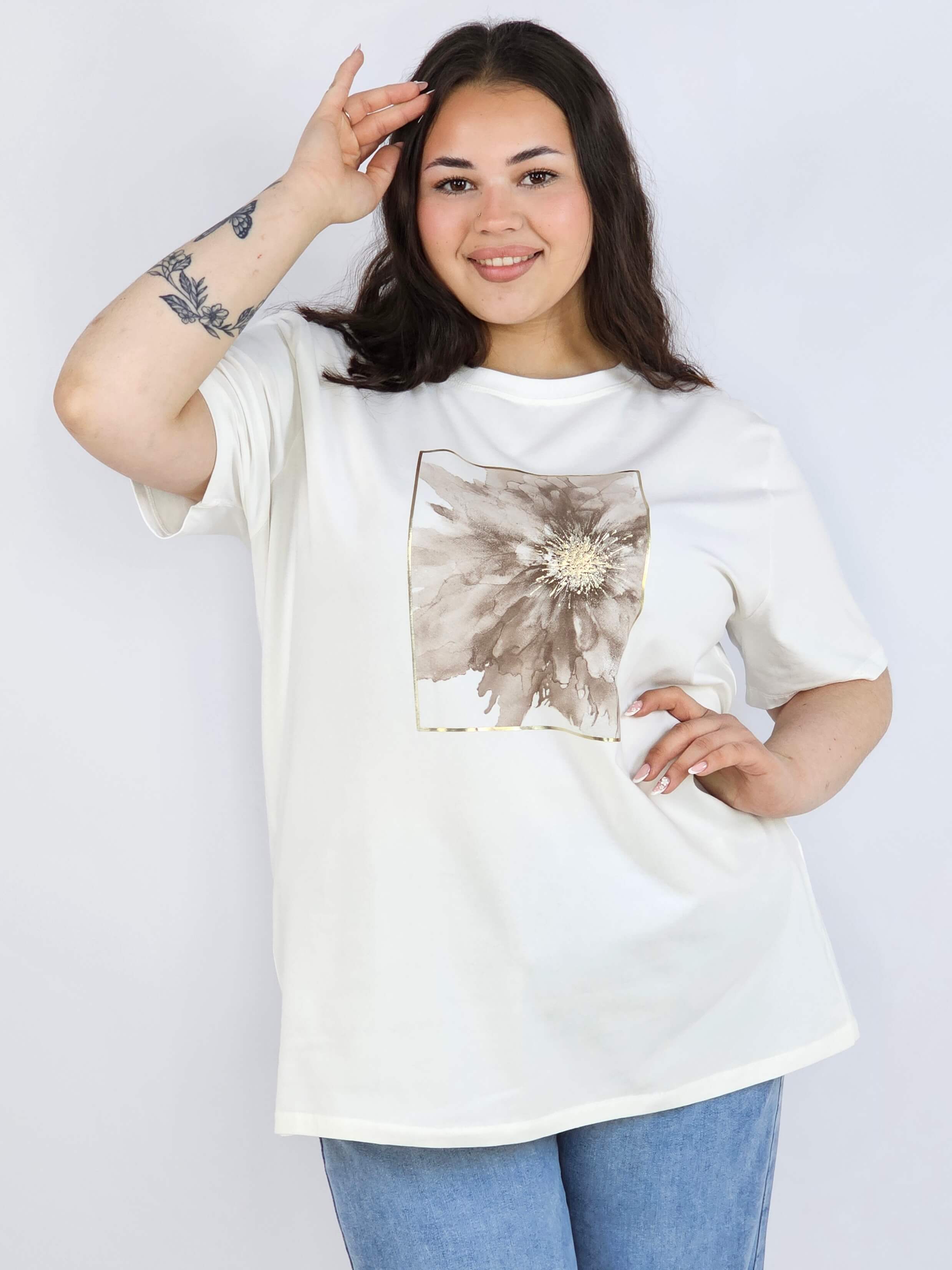 Bluzka plus size XXL z eleganckim nadrukiem – klasyka i styl Stylowa XL