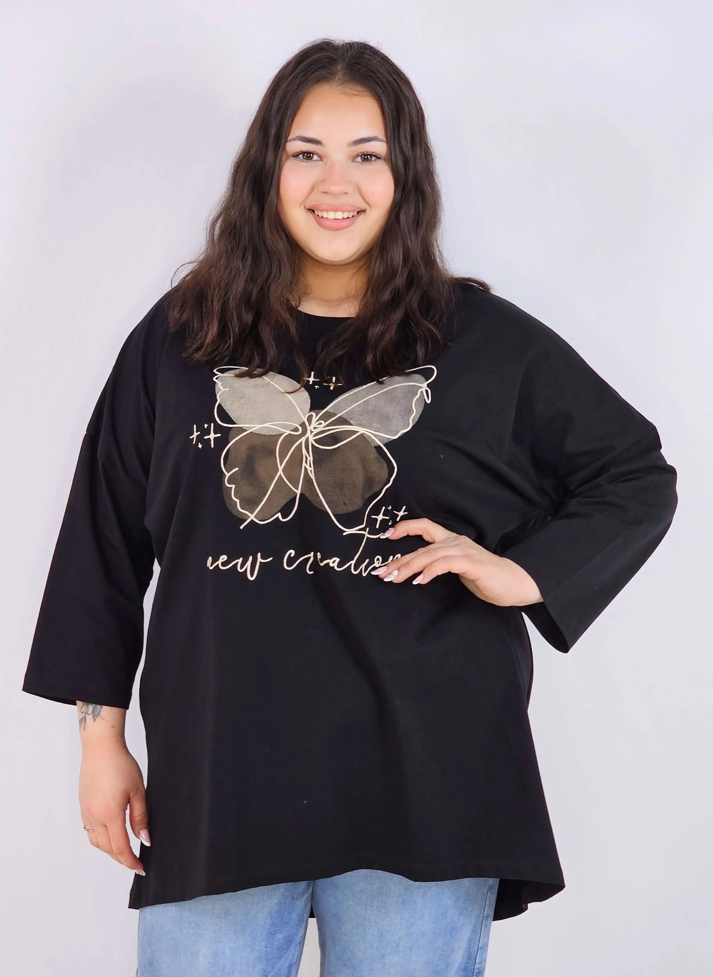Bluzka plus size XXL z nadrukiem – luźna i stylowa Stylowa XL