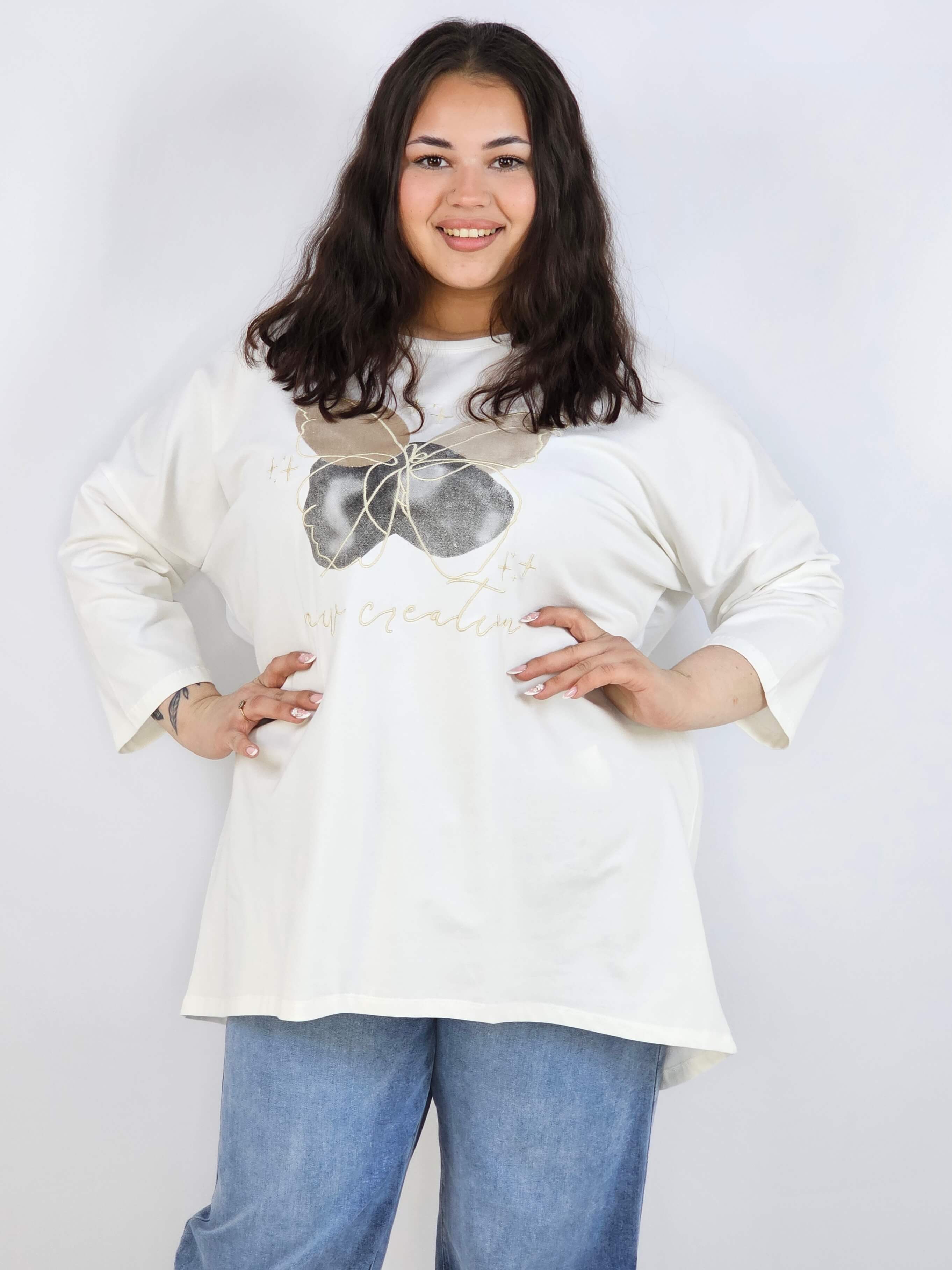 Bluzka plus size XXL z nadrukiem – luźna i stylowa Stylowa XL