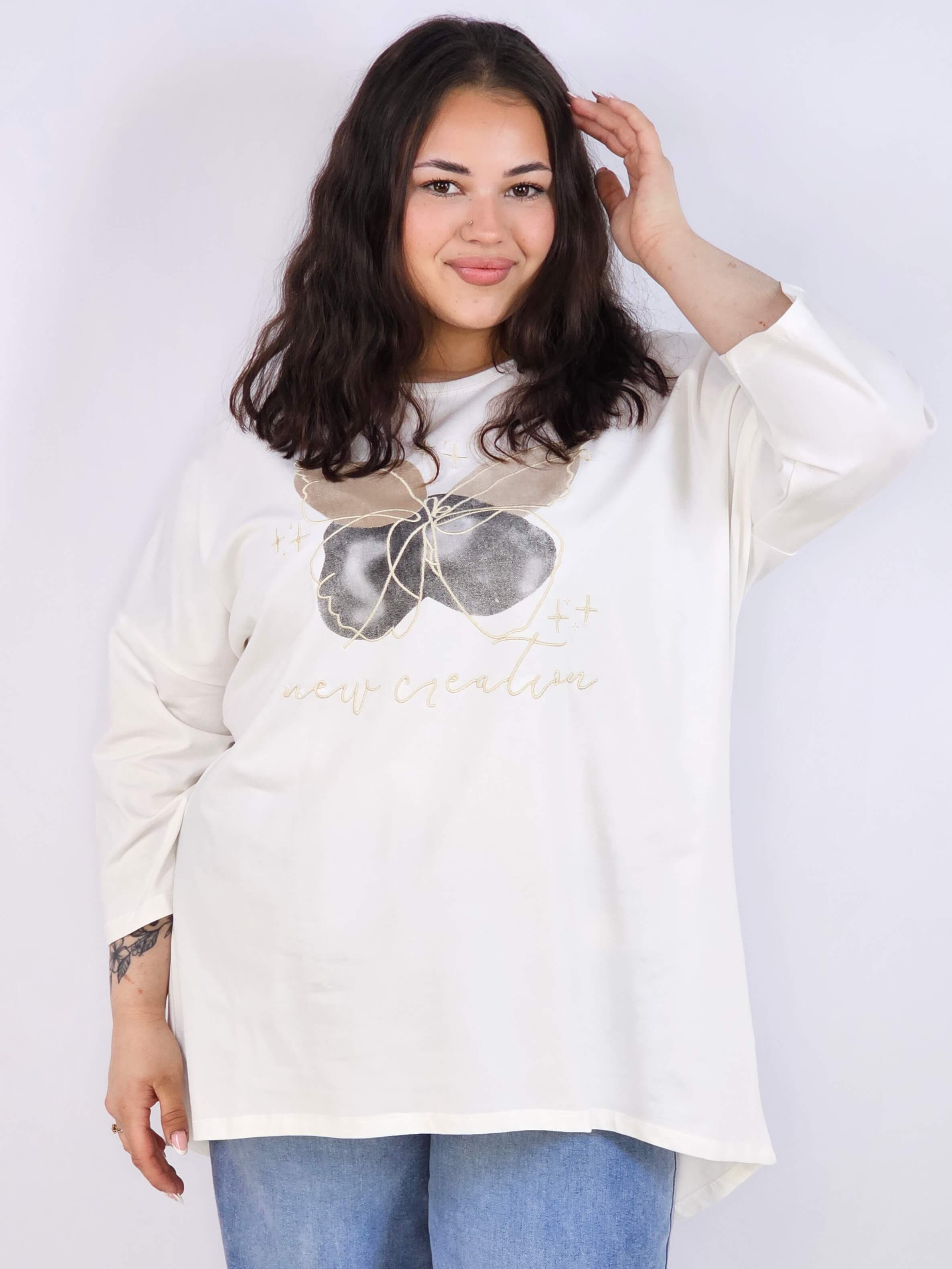 Bluzka plus size XXL z nadrukiem – luźna i stylowa Stylowa XL