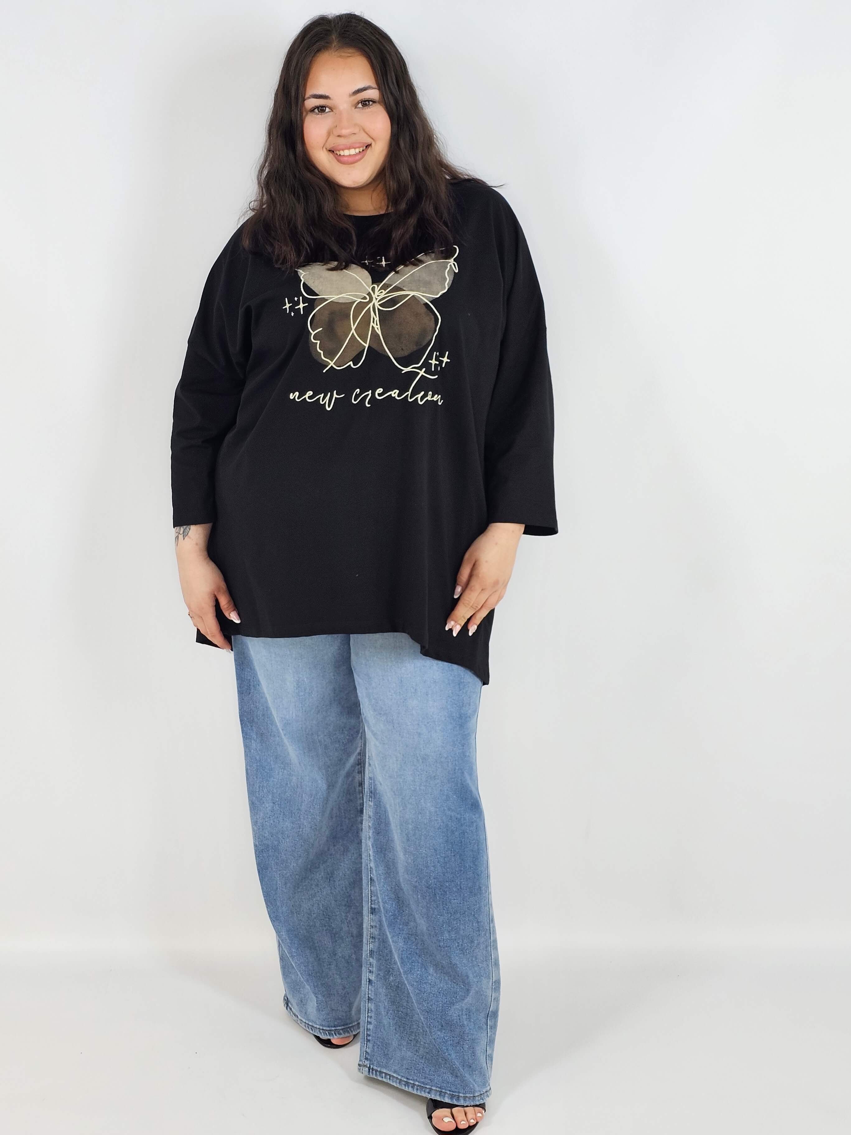 Bluzka plus size XXL z nadrukiem – luźna i stylowa Stylowa XL
