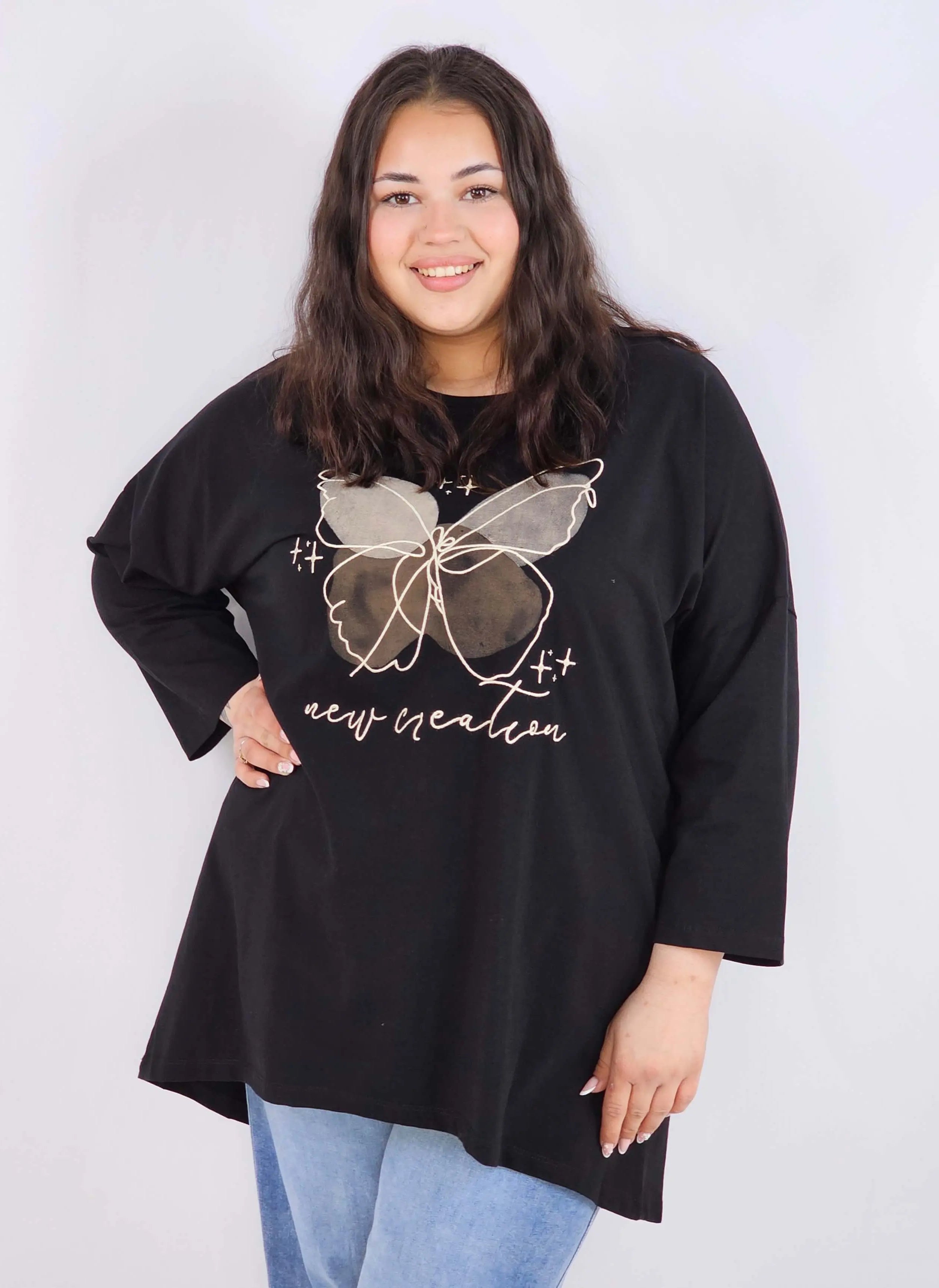 Bluzka plus size XXL z nadrukiem – luźna i stylowa Stylowa XL