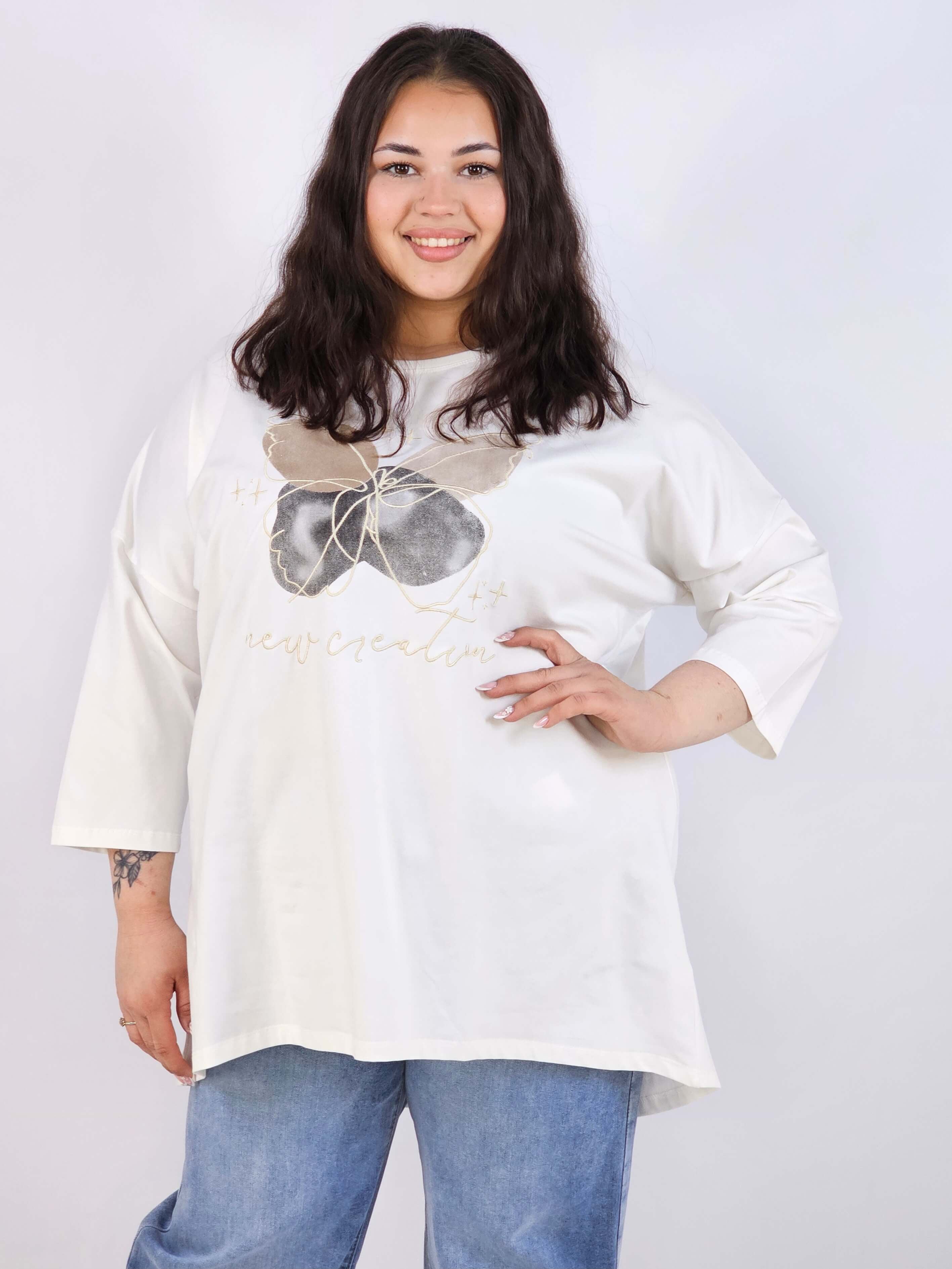 Bluzka plus size XXL z nadrukiem – luźna i stylowa Stylowa XL