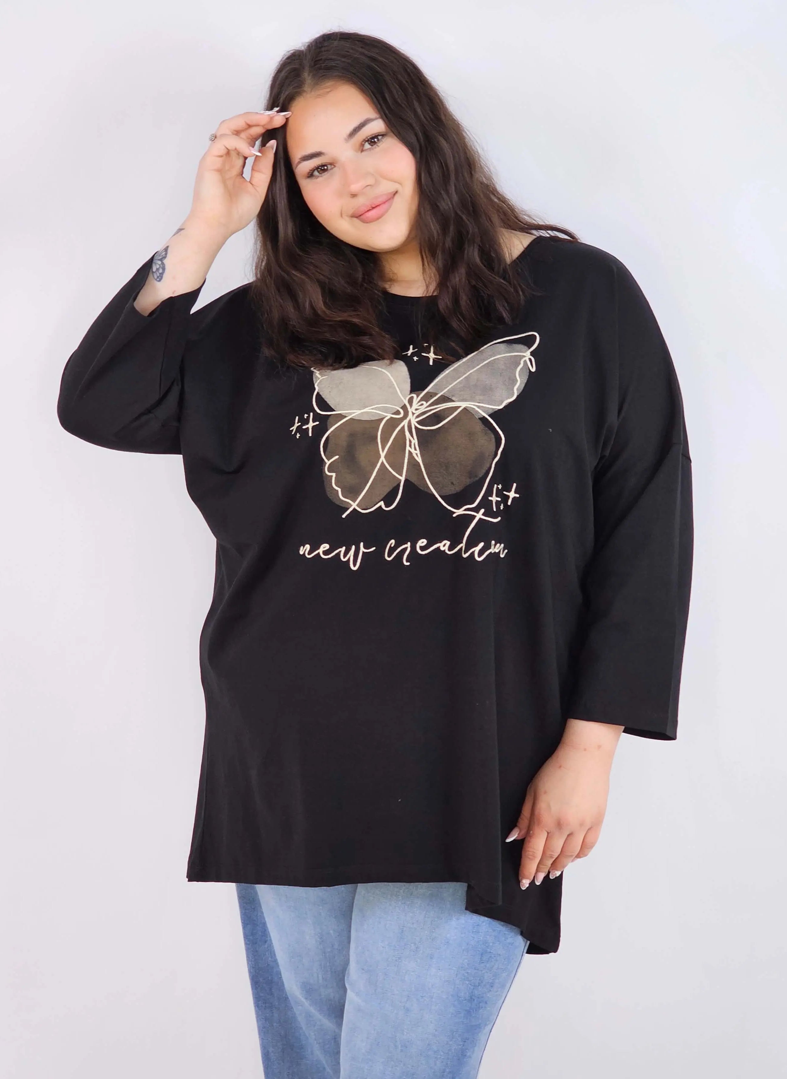 Bluzka plus size XXL z nadrukiem – luźna i stylowa Stylowa XL