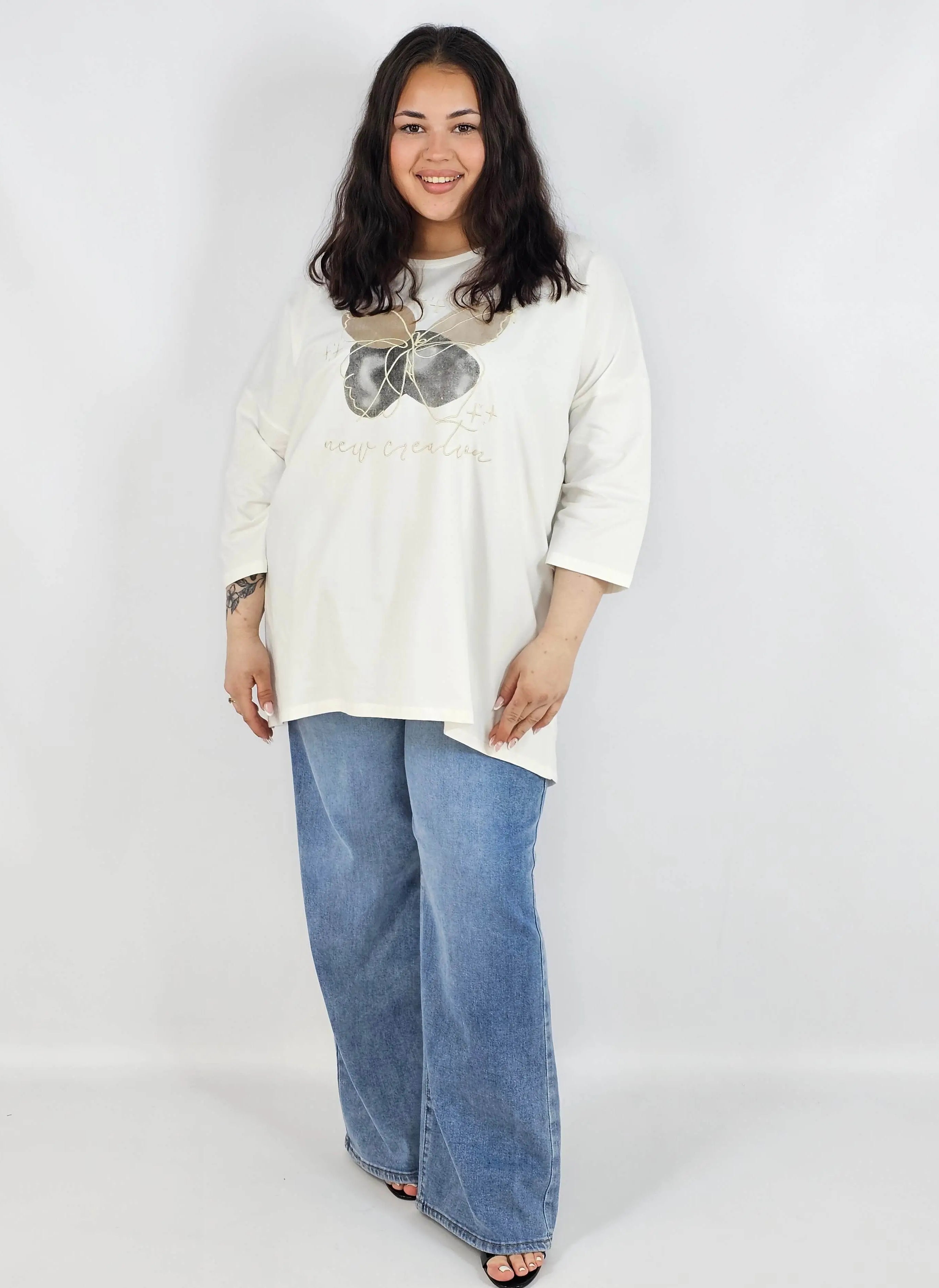 Bluzka plus size XXL z nadrukiem – luźna i stylowa Stylowa XL