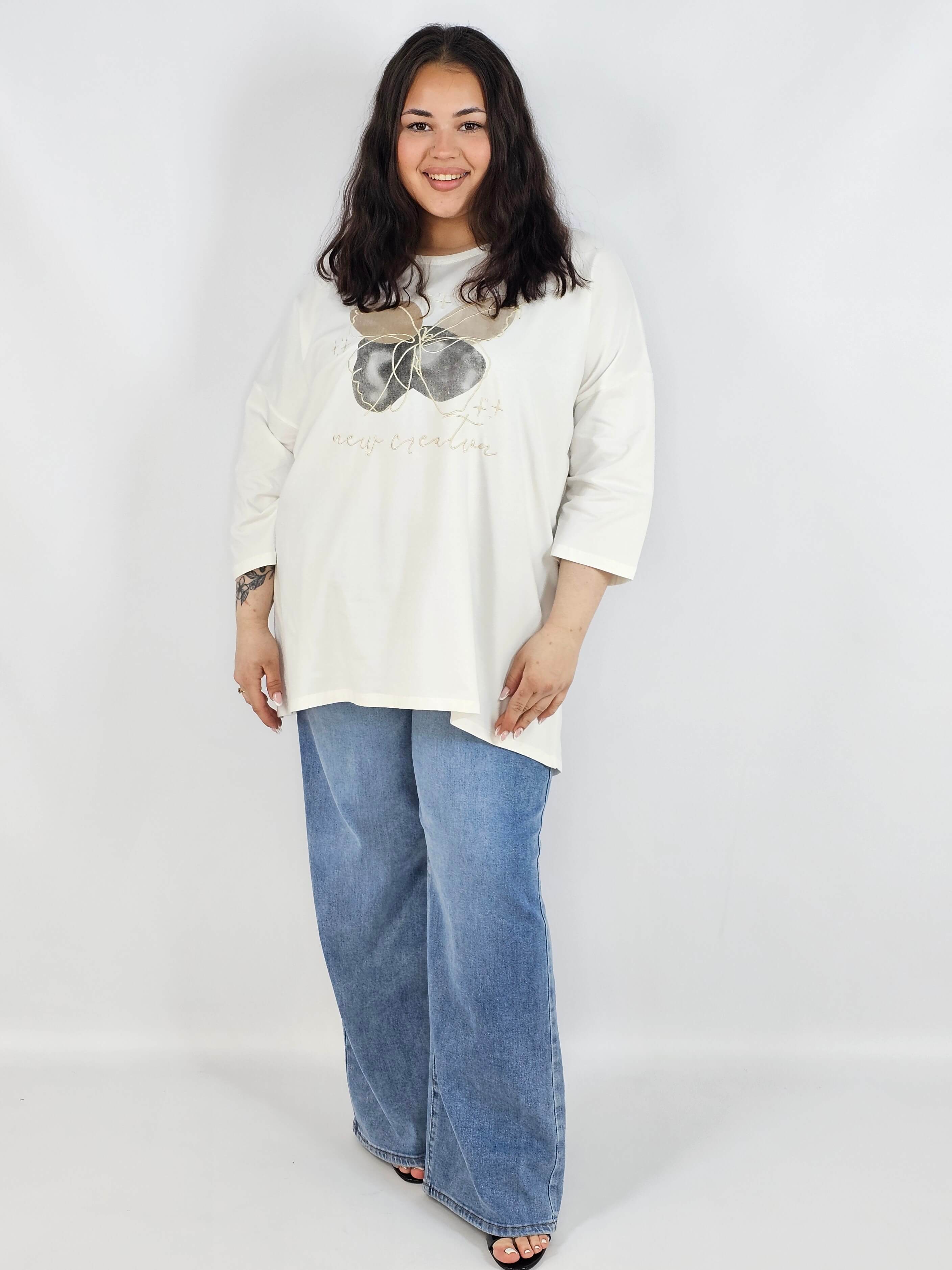 Bluzka plus size XXL z nadrukiem – luźna i stylowa Stylowa XL