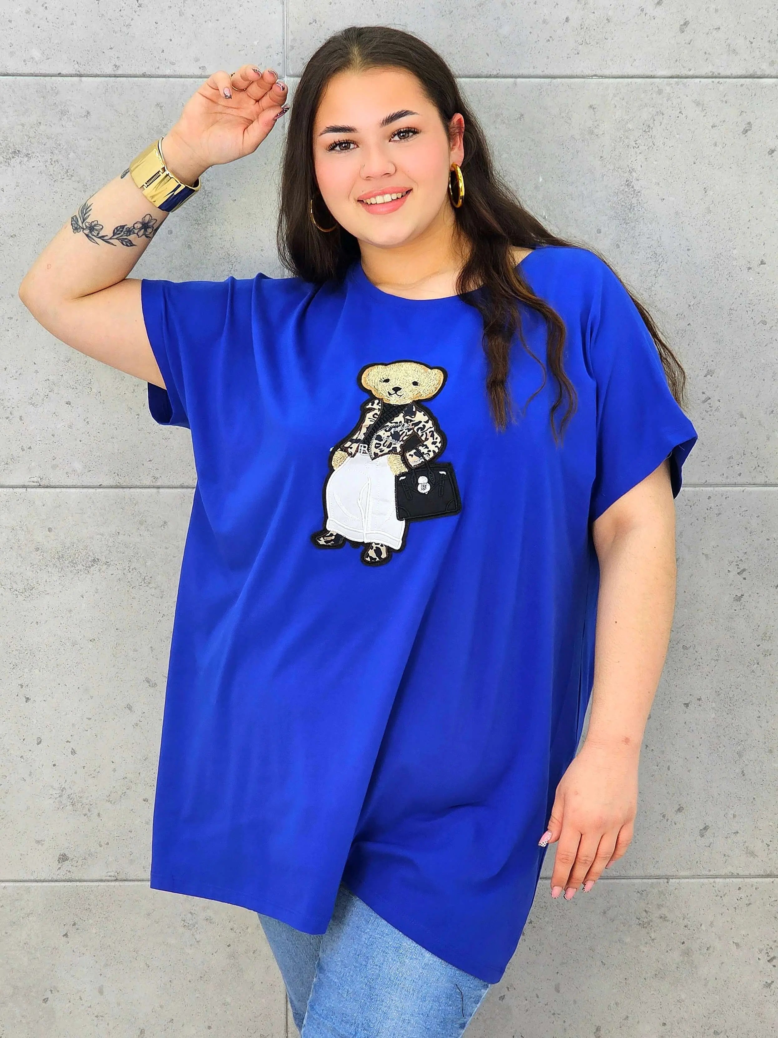 Bluzka plus size – stylowy model z ozdobnym misiem Stylowa XL