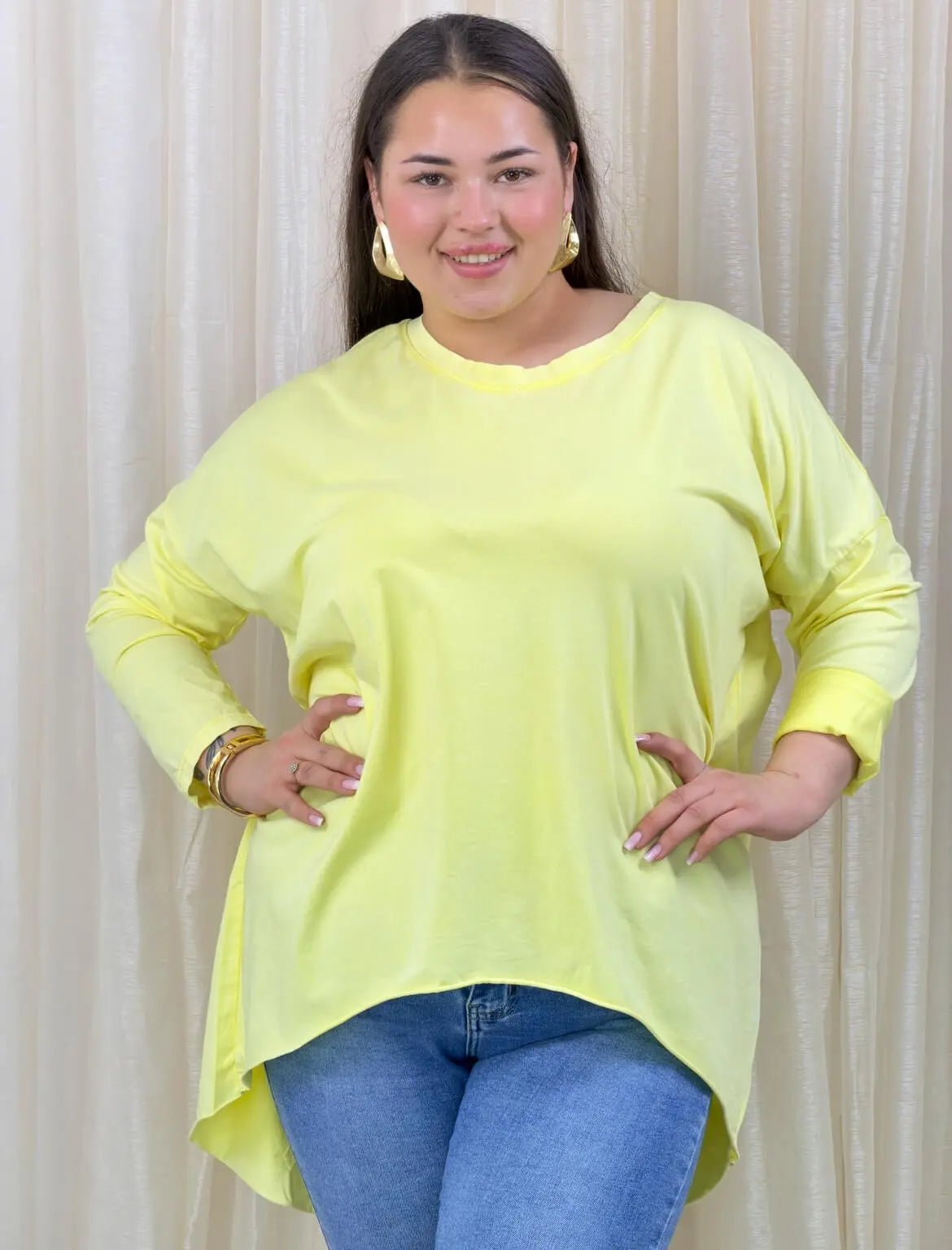 Bluzka plus size asymetryczna basic – wygodna bluzka XXL do codziennych stylizacji Stylowa XL