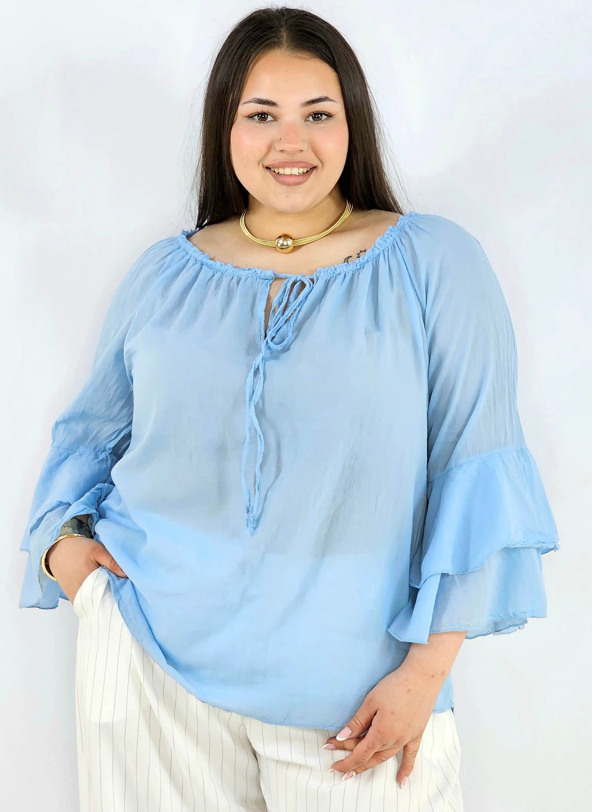 Bluzka plus size bawełniana hiszpanka lekka i przewiewna na wiosnę Stylowa XL