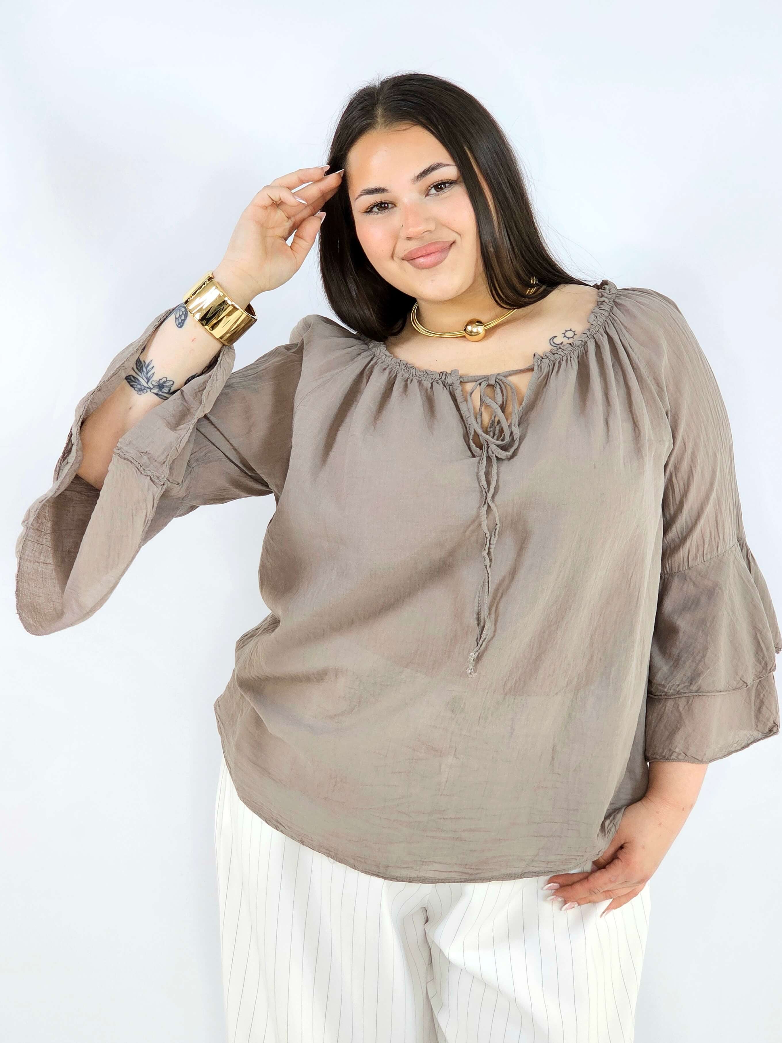 Bluzka plus size bawełniana hiszpanka lekka i przewiewna na wiosnę Stylowa XL