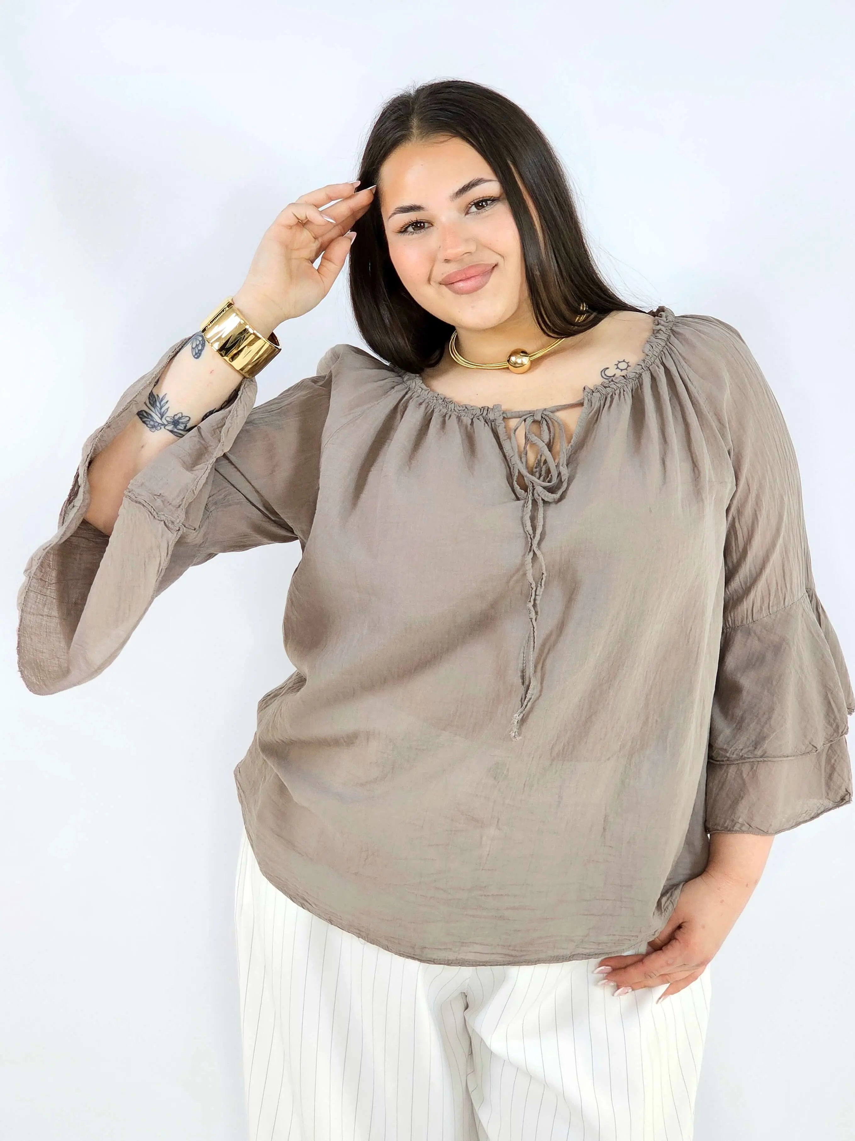 Bluzka plus size bawełniana hiszpanka lekka i przewiewna na wiosnę Stylowa XL
