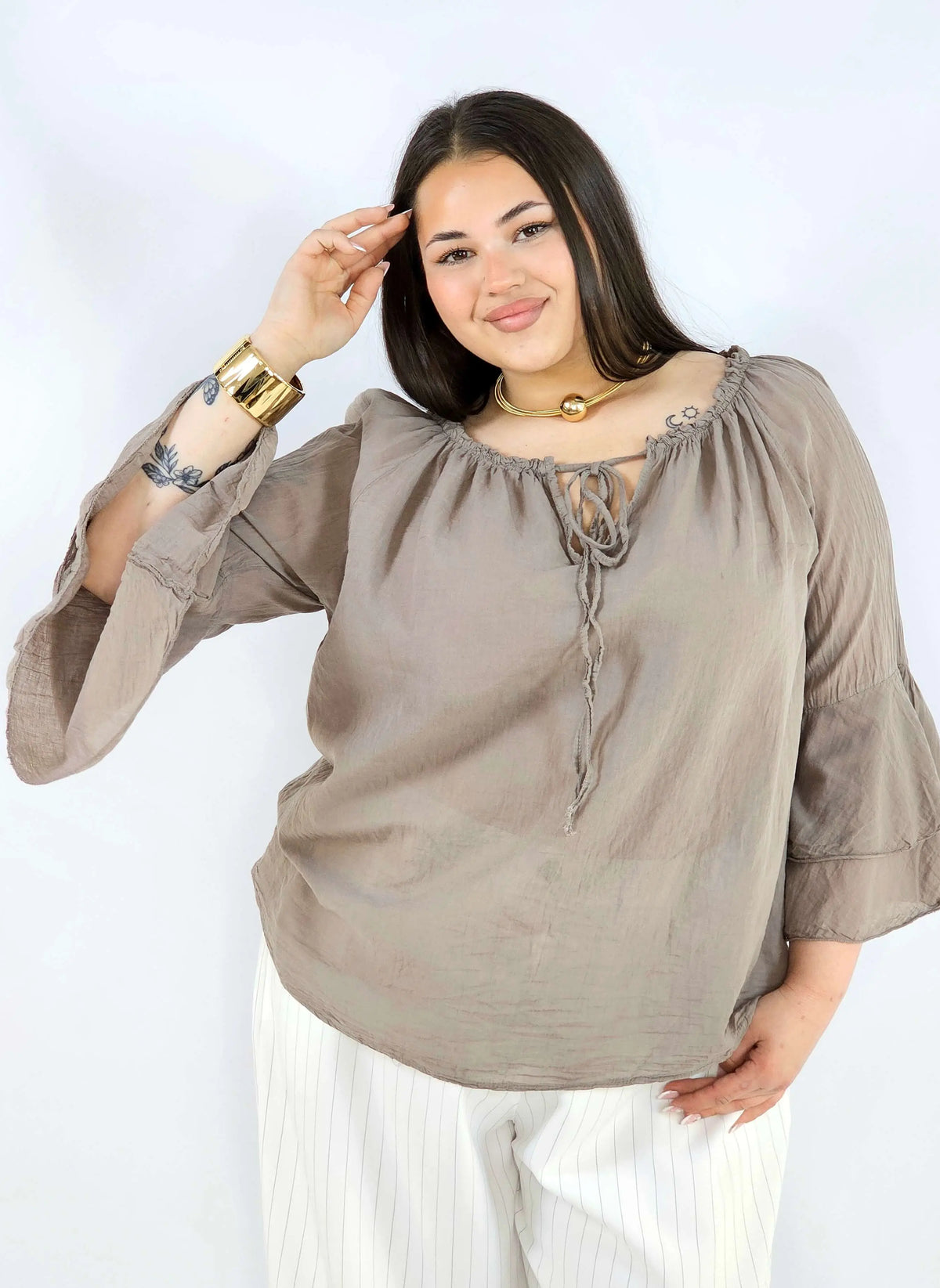 Bluzka plus size bawełniana hiszpanka lekka i przewiewna na wiosnę Stylowa XL