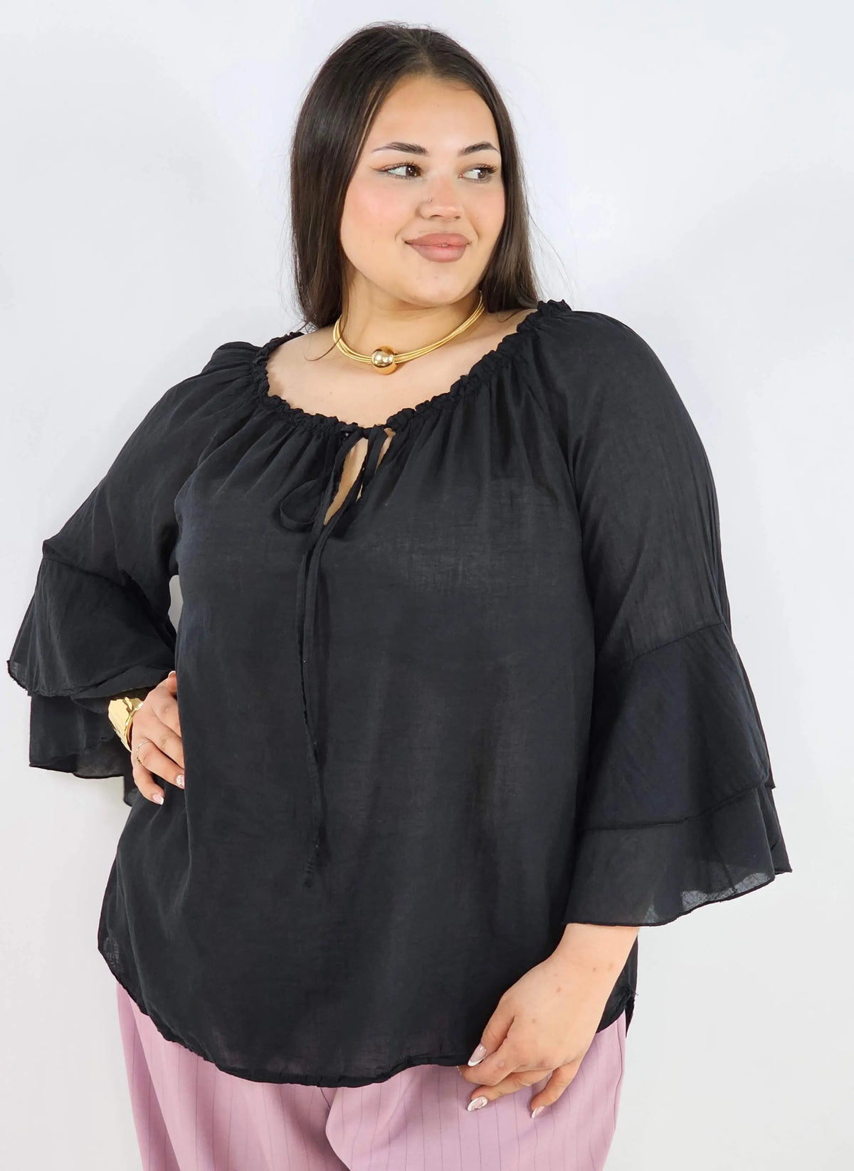Bluzka plus size bawełniana hiszpanka lekka i przewiewna na wiosnę Stylowa XL