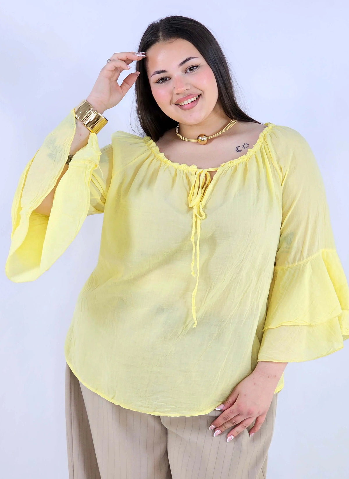 Bluzka plus size bawełniana hiszpanka lekka i przewiewna na wiosnę Stylowa XL