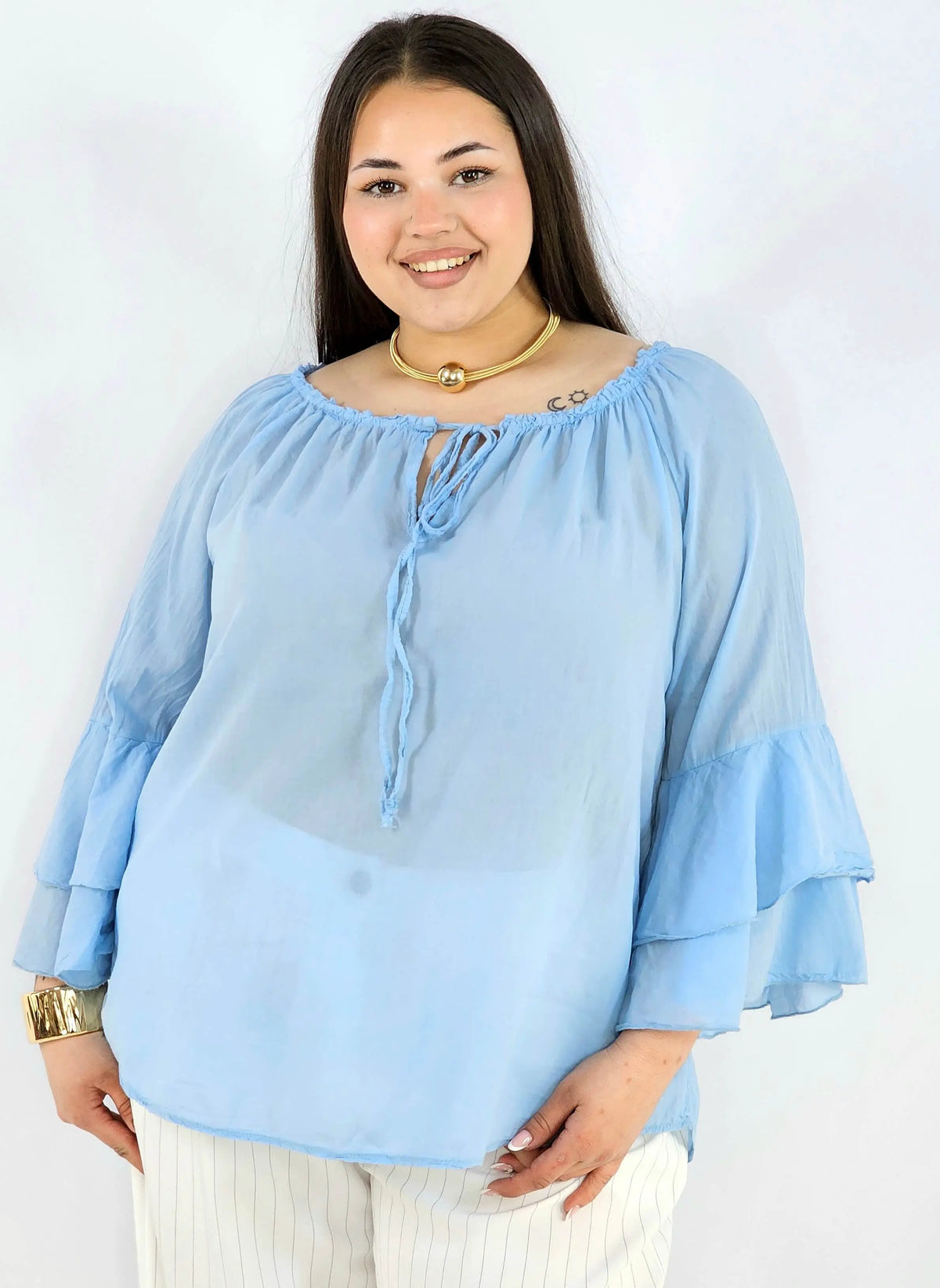 Bluzka plus size bawełniana hiszpanka lekka i przewiewna na wiosnę Stylowa XL