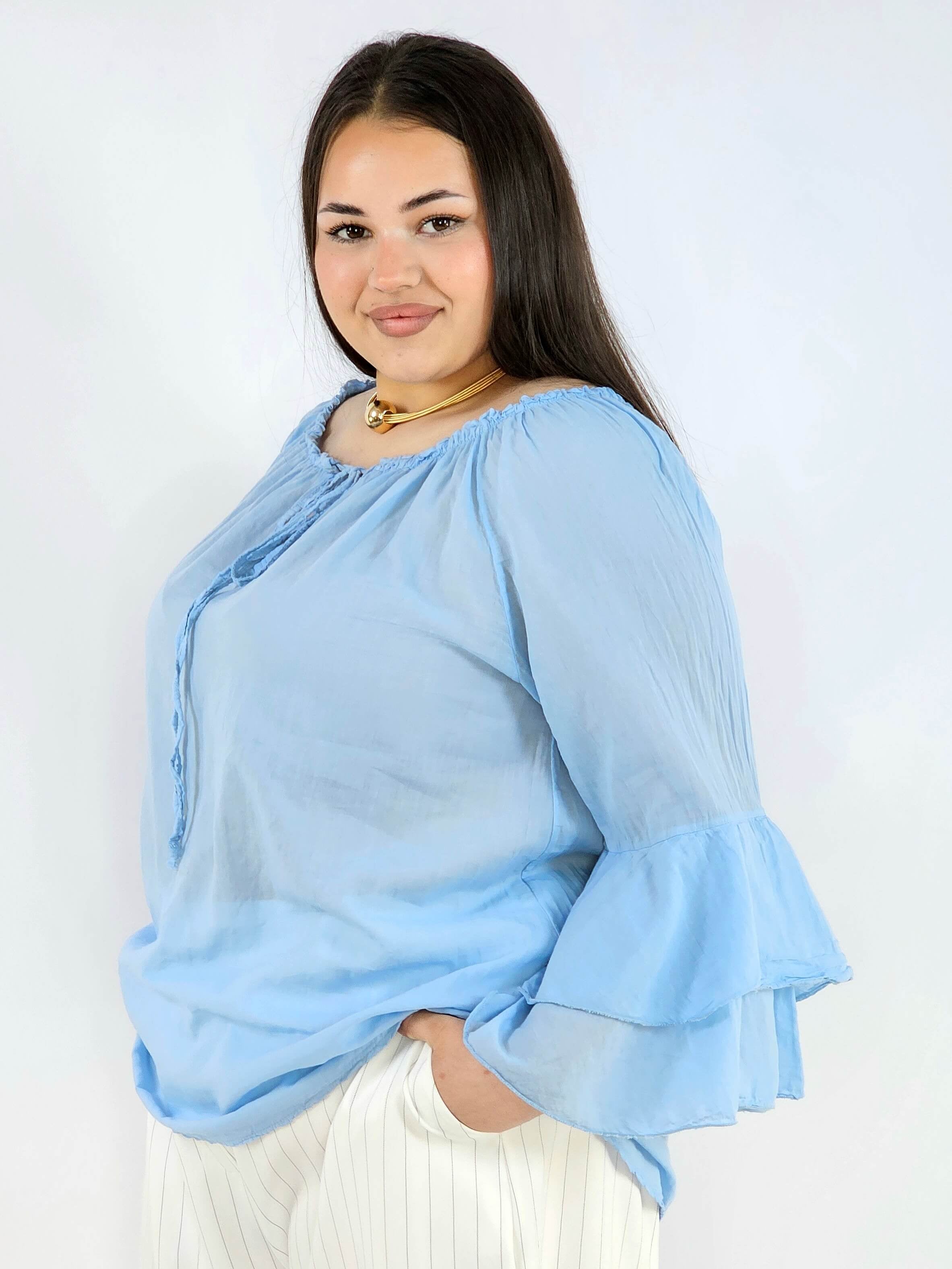Bluzka plus size bawełniana hiszpanka lekka i przewiewna na wiosnę Stylowa XL