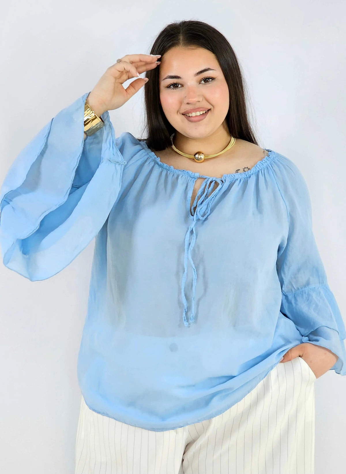 Bluzka plus size bawełniana hiszpanka lekka i przewiewna na wiosnę Stylowa XL