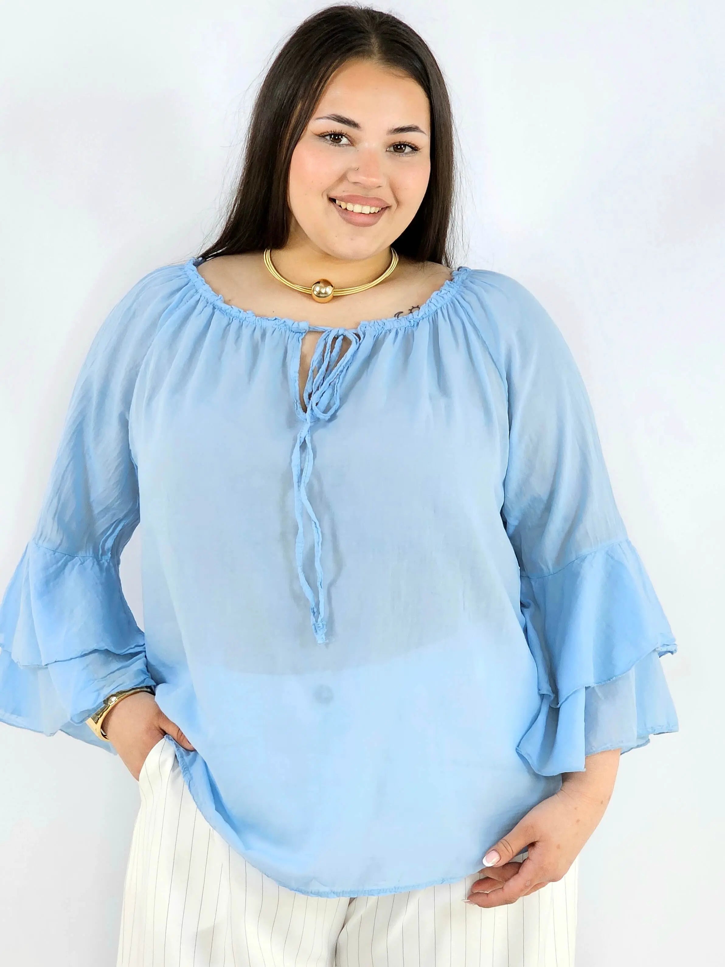 Bluzka plus size bawełniana hiszpanka lekka i przewiewna na wiosnę Stylowa XL