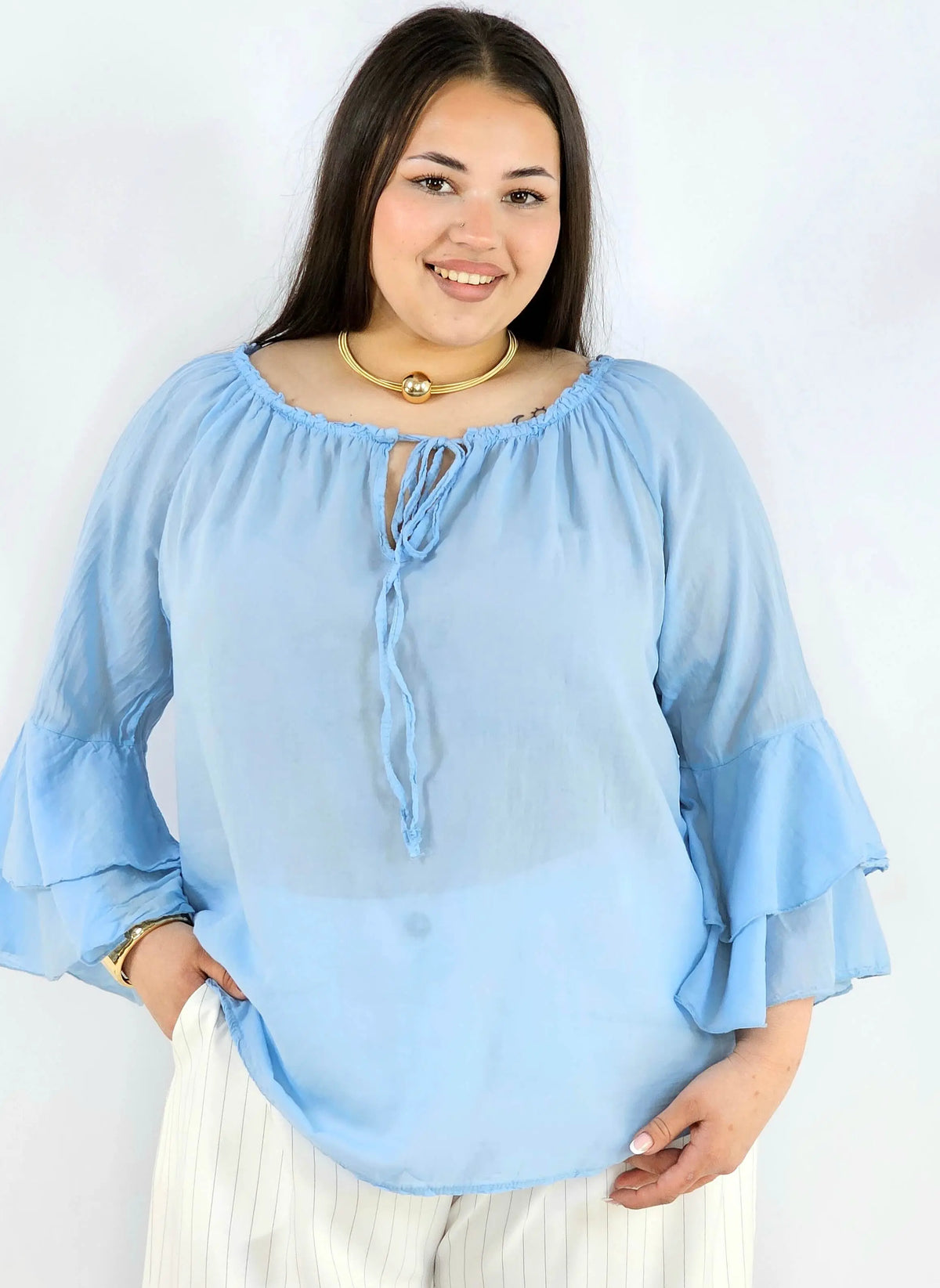 Bluzka plus size bawełniana hiszpanka lekka i przewiewna na wiosnę Stylowa XL