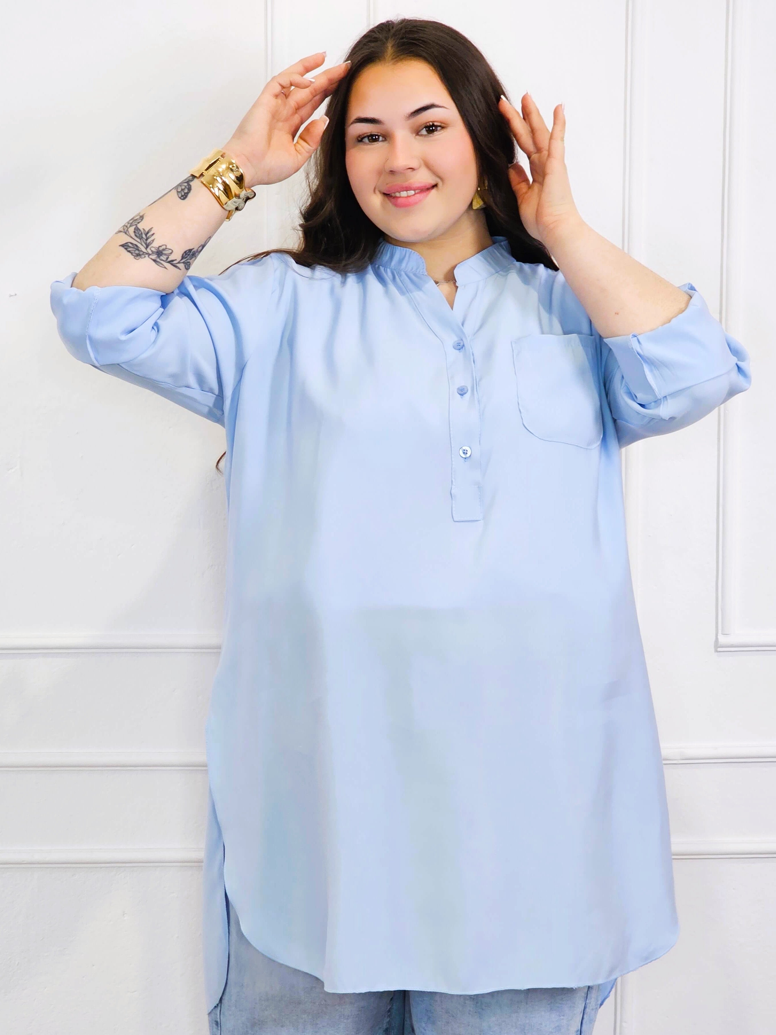 Bluzka plus size koszulowa z dłuższym tyłem – luźny fason XXL Stylowa XL