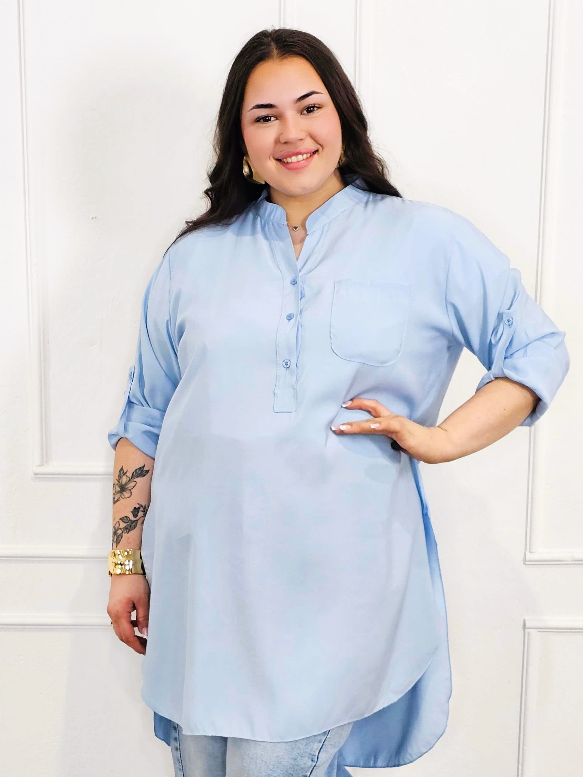 Bluzka plus size koszulowa z dłuższym tyłem – luźny fason XXL Stylowa XL