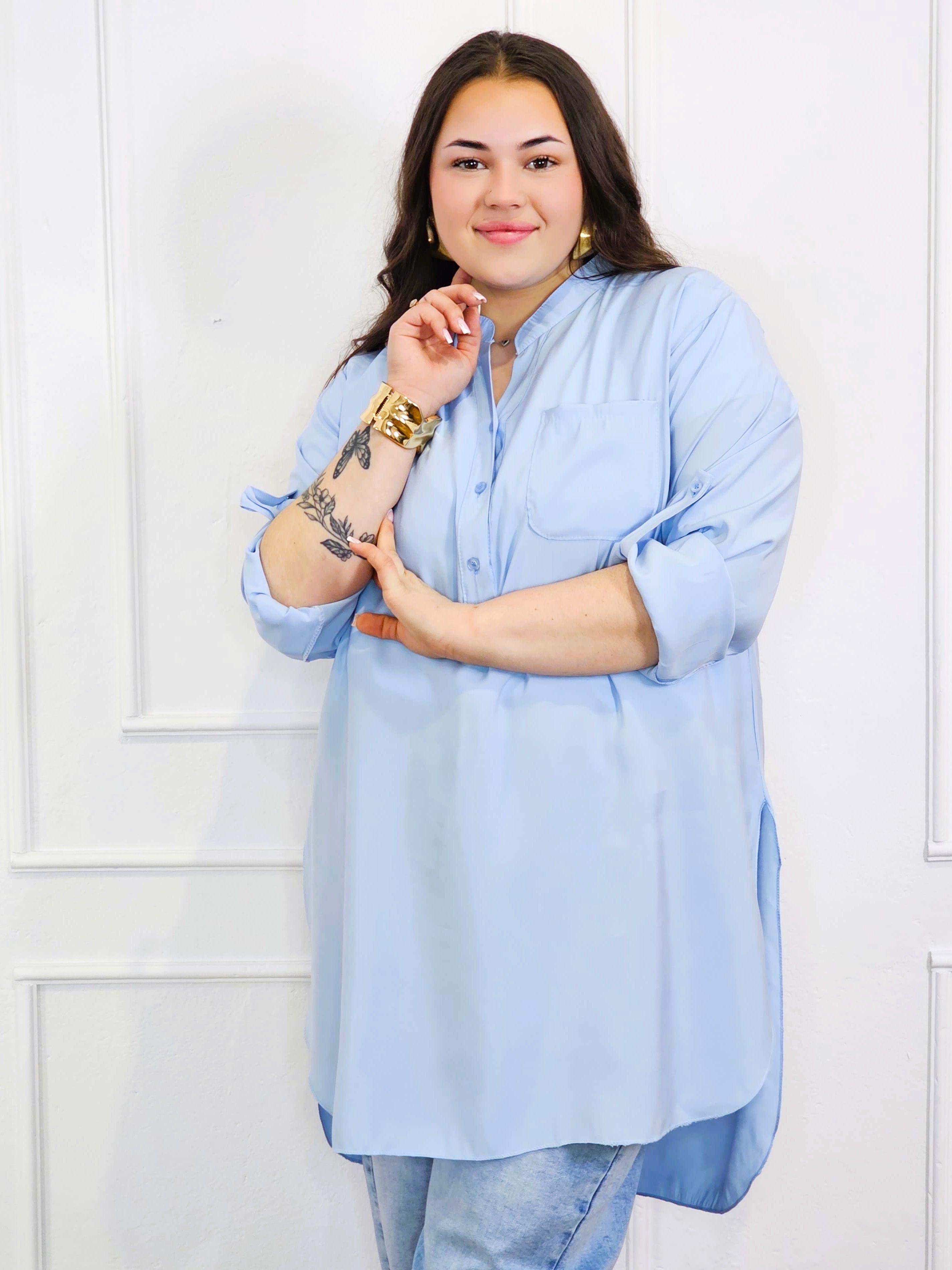Bluzka plus size koszulowa z dłuższym tyłem – luźny fason XXL Stylowa XL