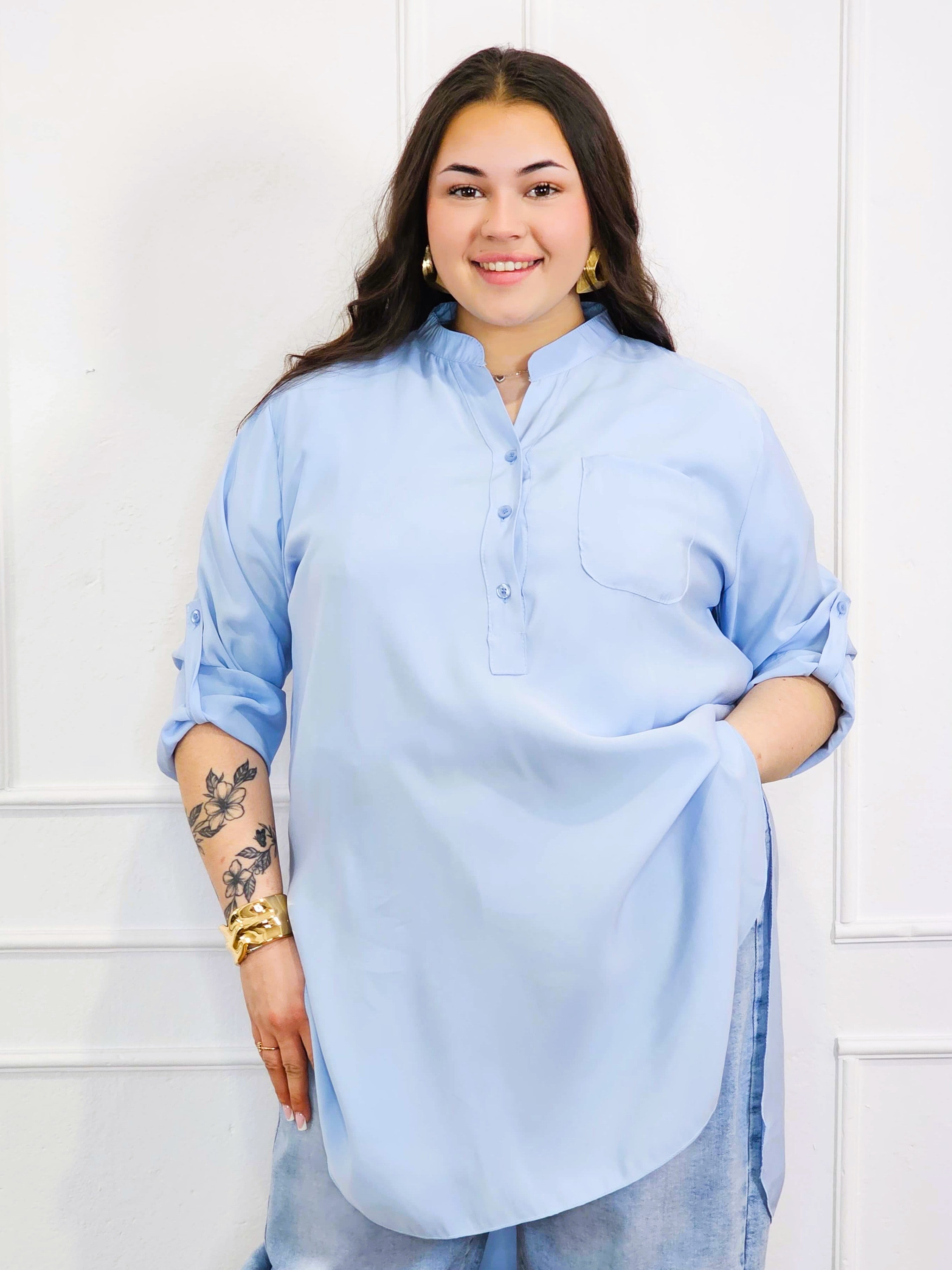 Bluzka plus size koszulowa z dłuższym tyłem – luźny fason XXL Stylowa XL