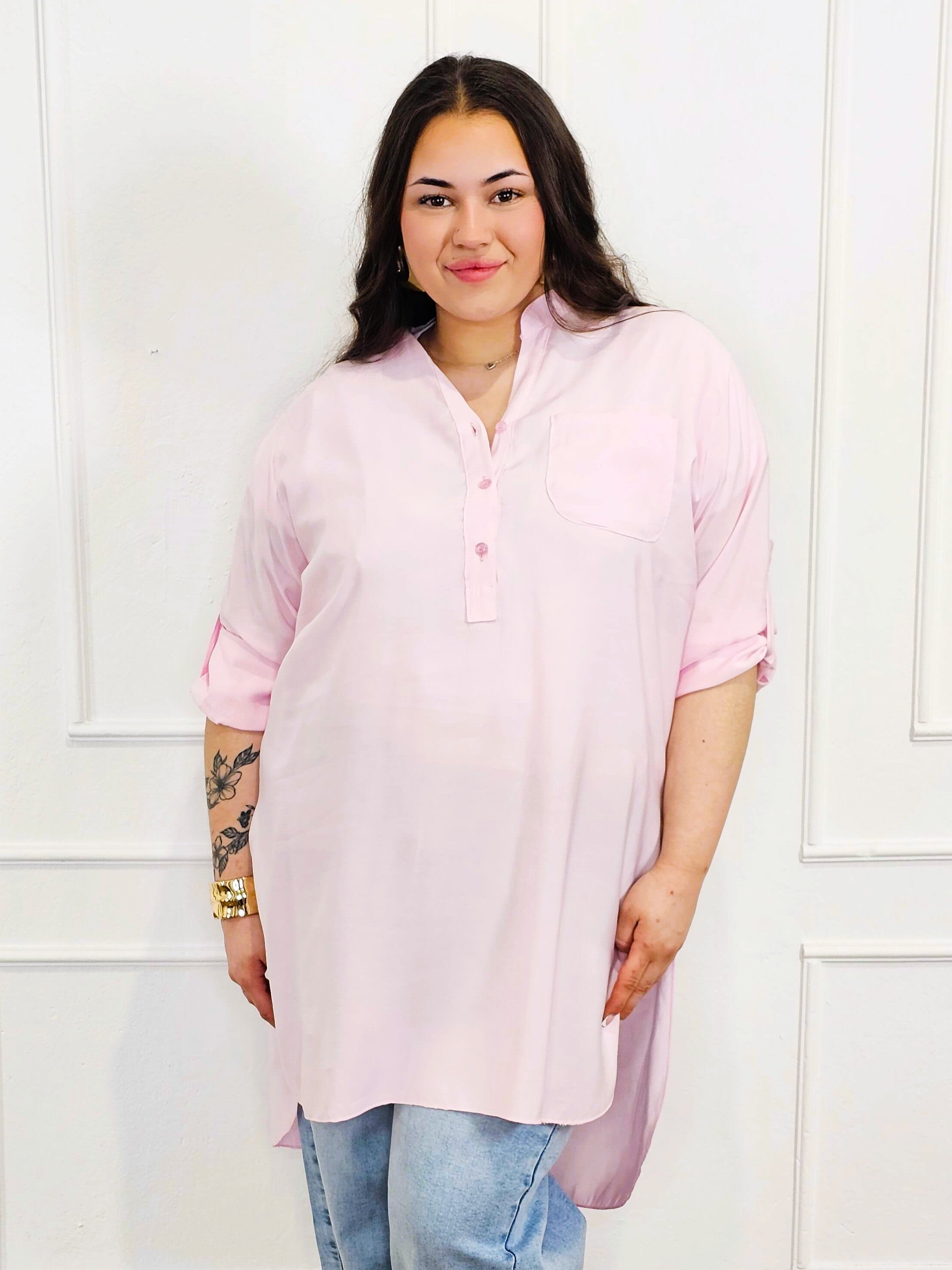 Bluzka plus size koszulowa z dłuższym tyłem – luźny fason XXL Stylowa XL