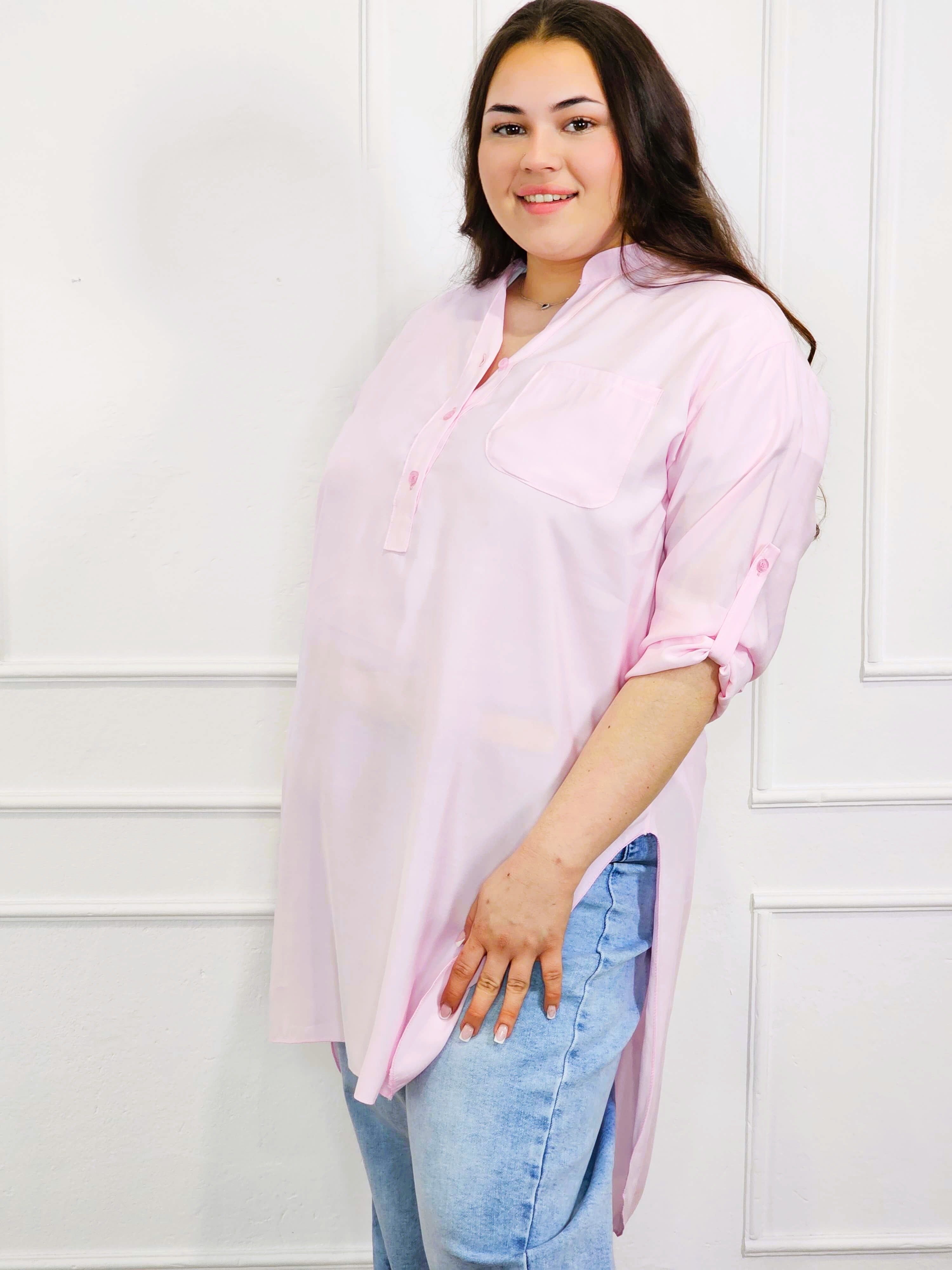 Bluzka plus size koszulowa z dłuższym tyłem – luźny fason XXL Stylowa XL