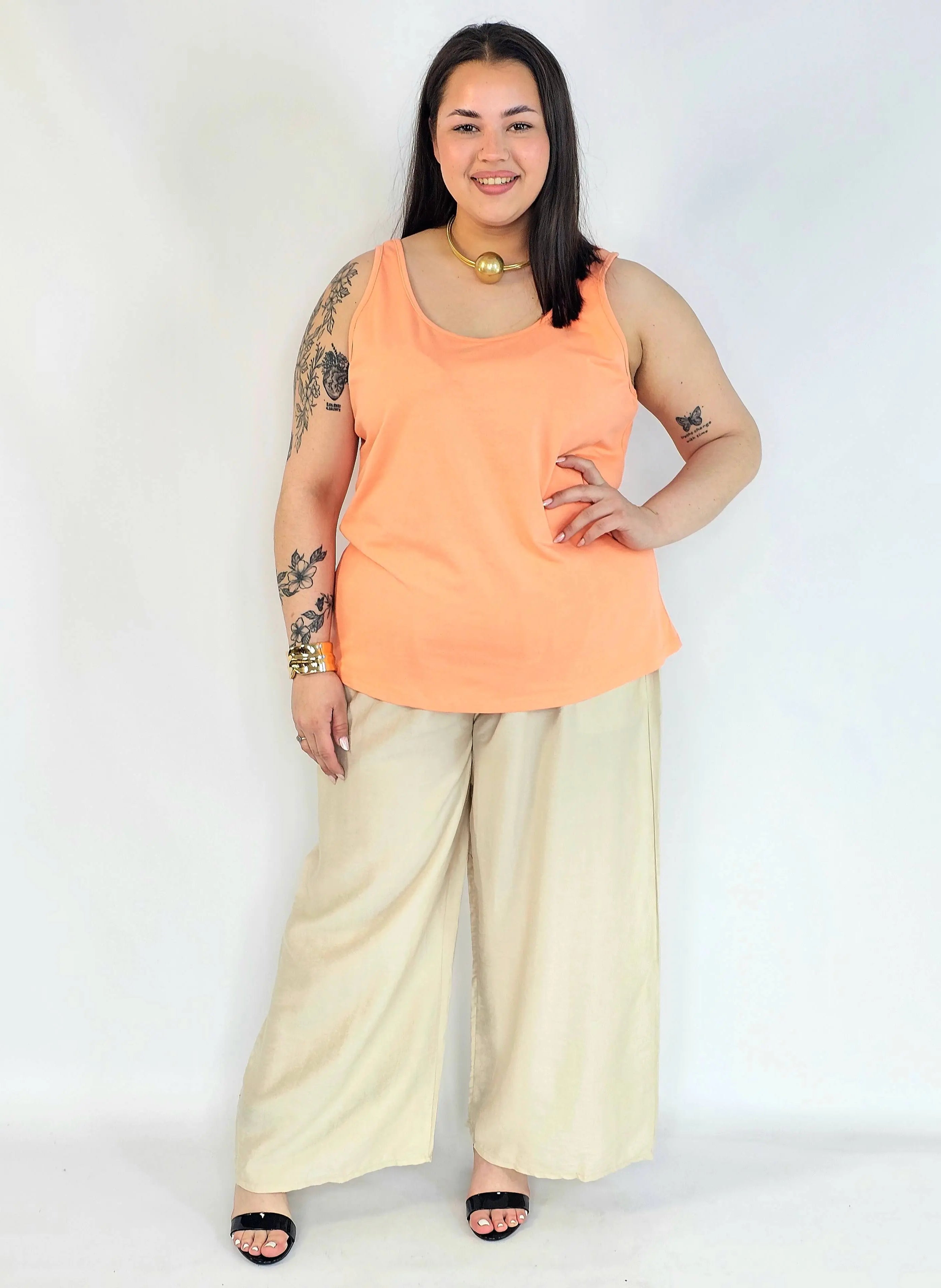 Bluzka plus size na ramiączkach – gładki top damski XXL basic Stylowa XL