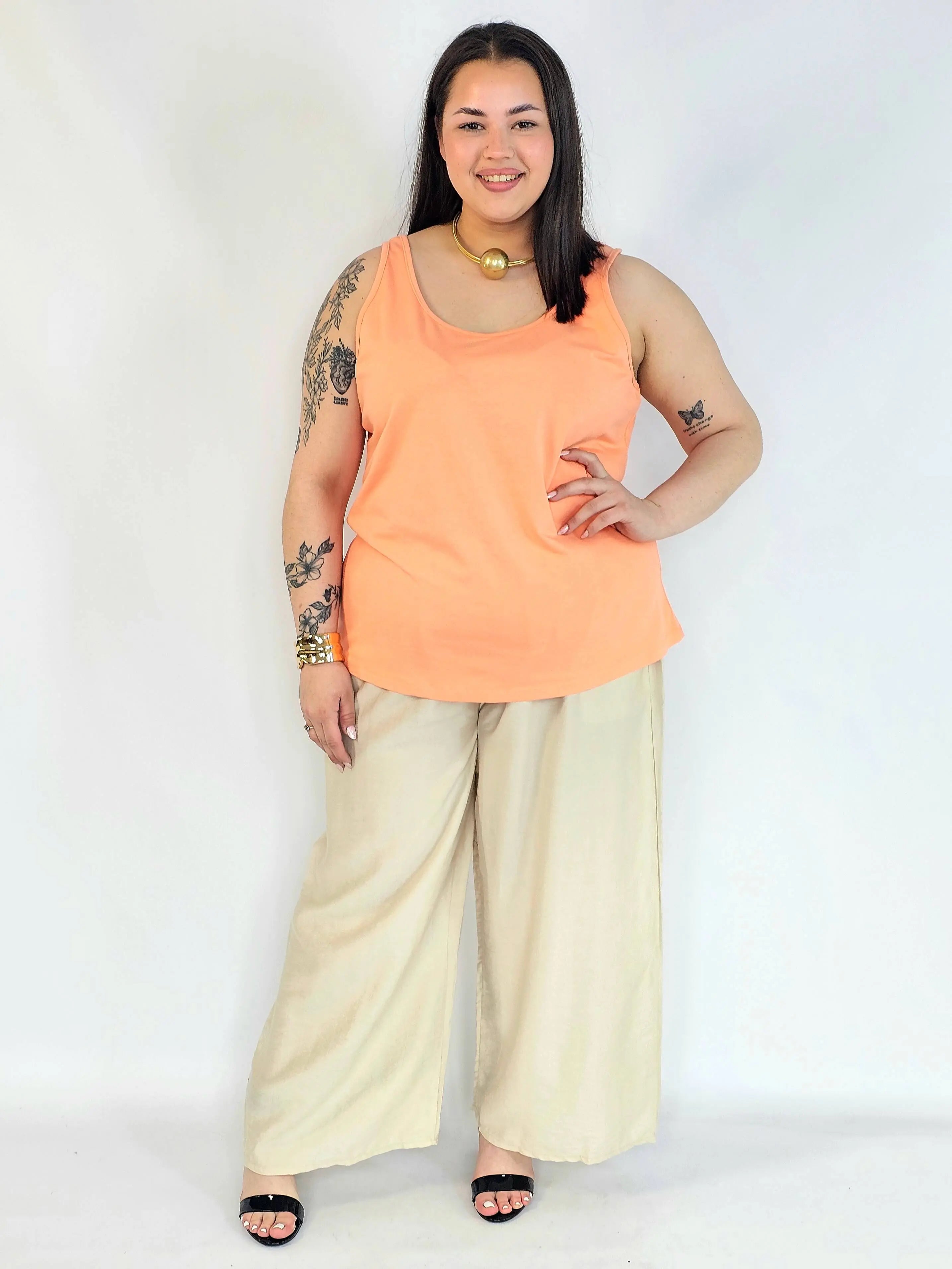 Bluzka plus size na ramiączkach – gładki top damski XXL basic Stylowa XL