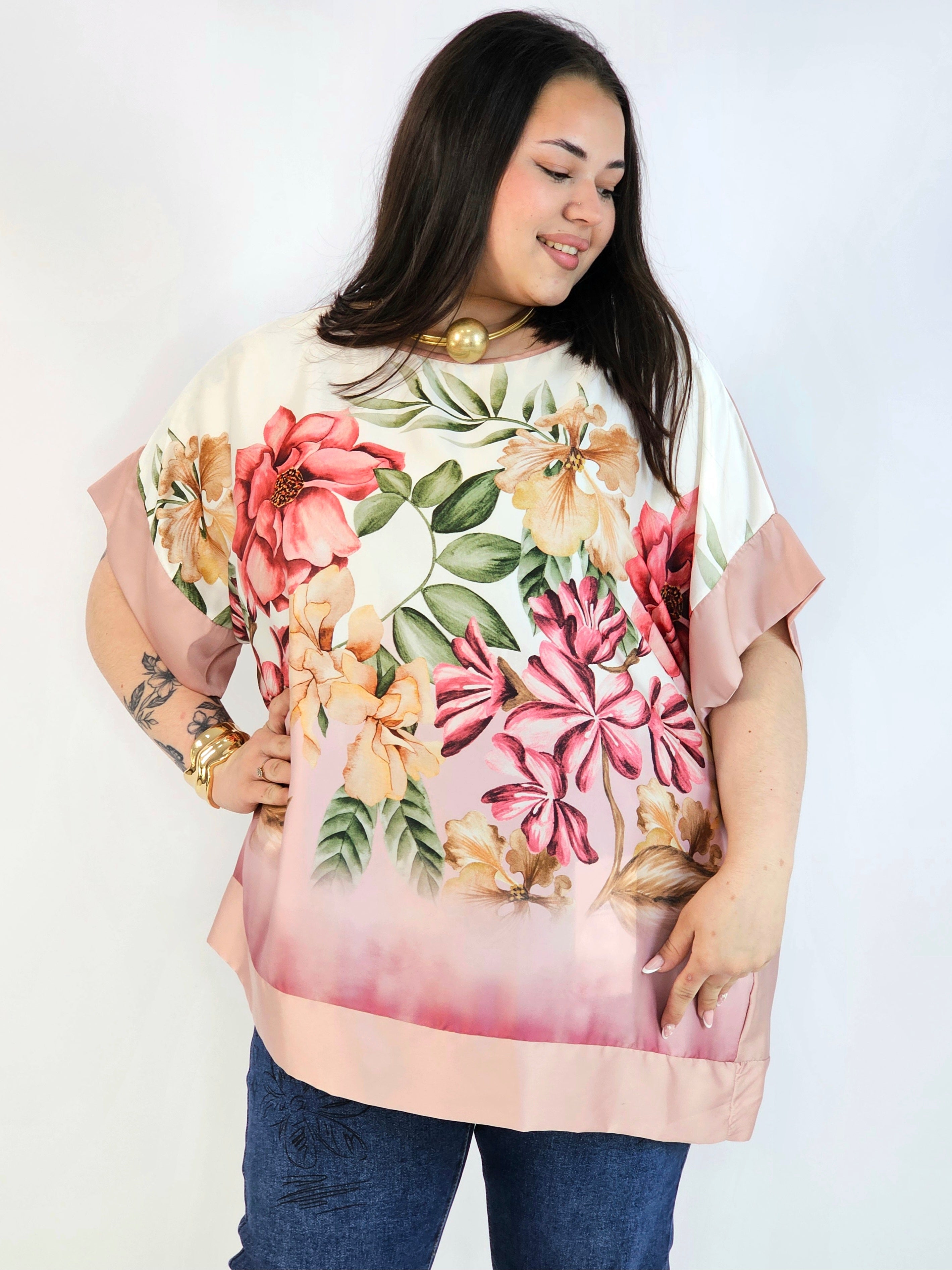 Bluzka plus size w kwiaty – lekka i stylowa bluzka damska Stylowa XL