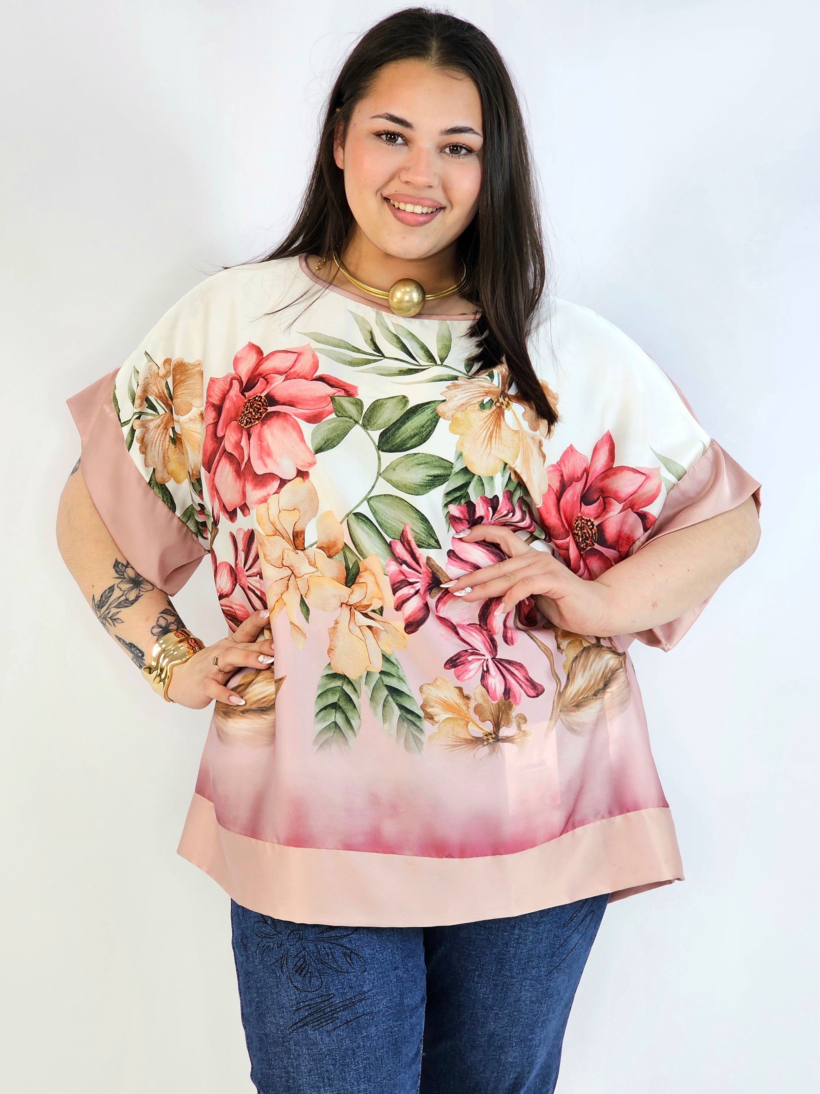 Bluzka plus size w kwiaty – lekka i stylowa bluzka damska Stylowa XL