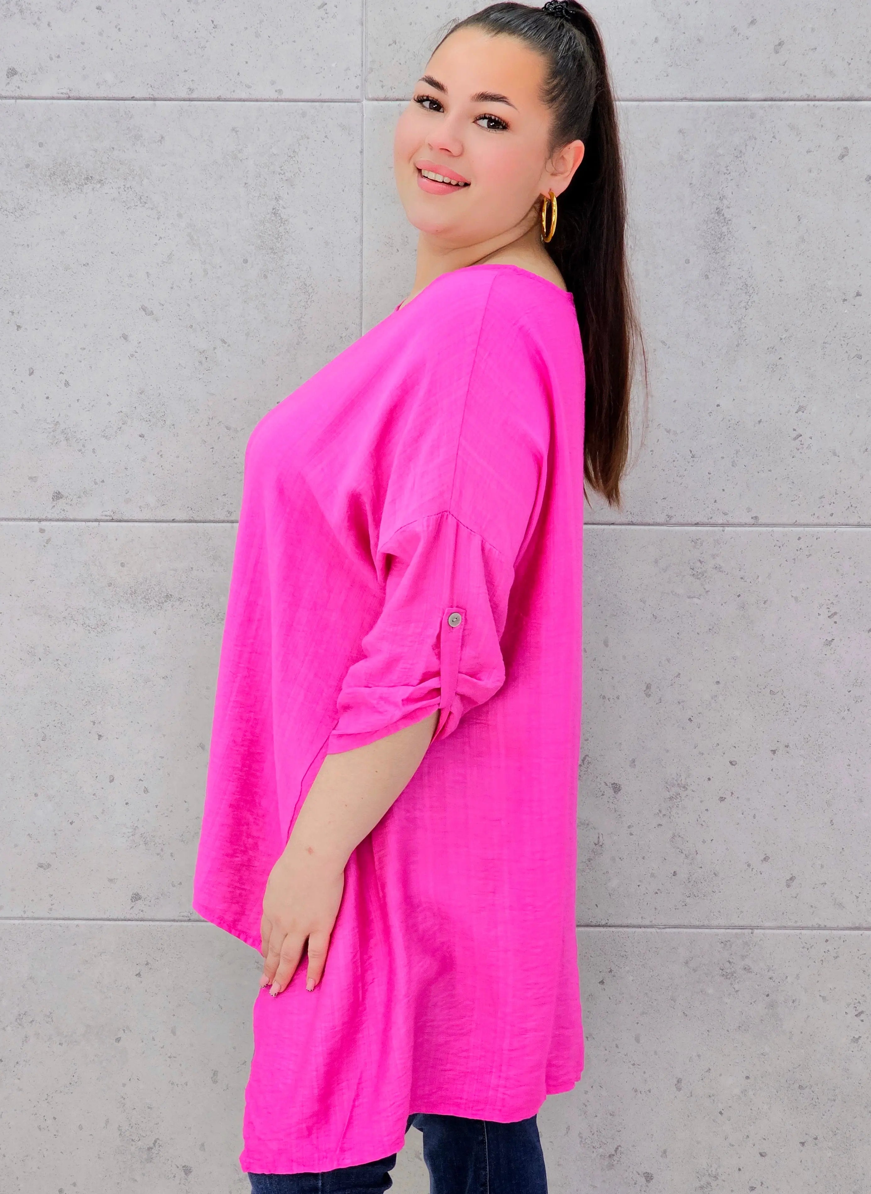 Bluzka plus size z asymetrycznym dołem – lekka i stylowa tunika XXL Stylowa XL