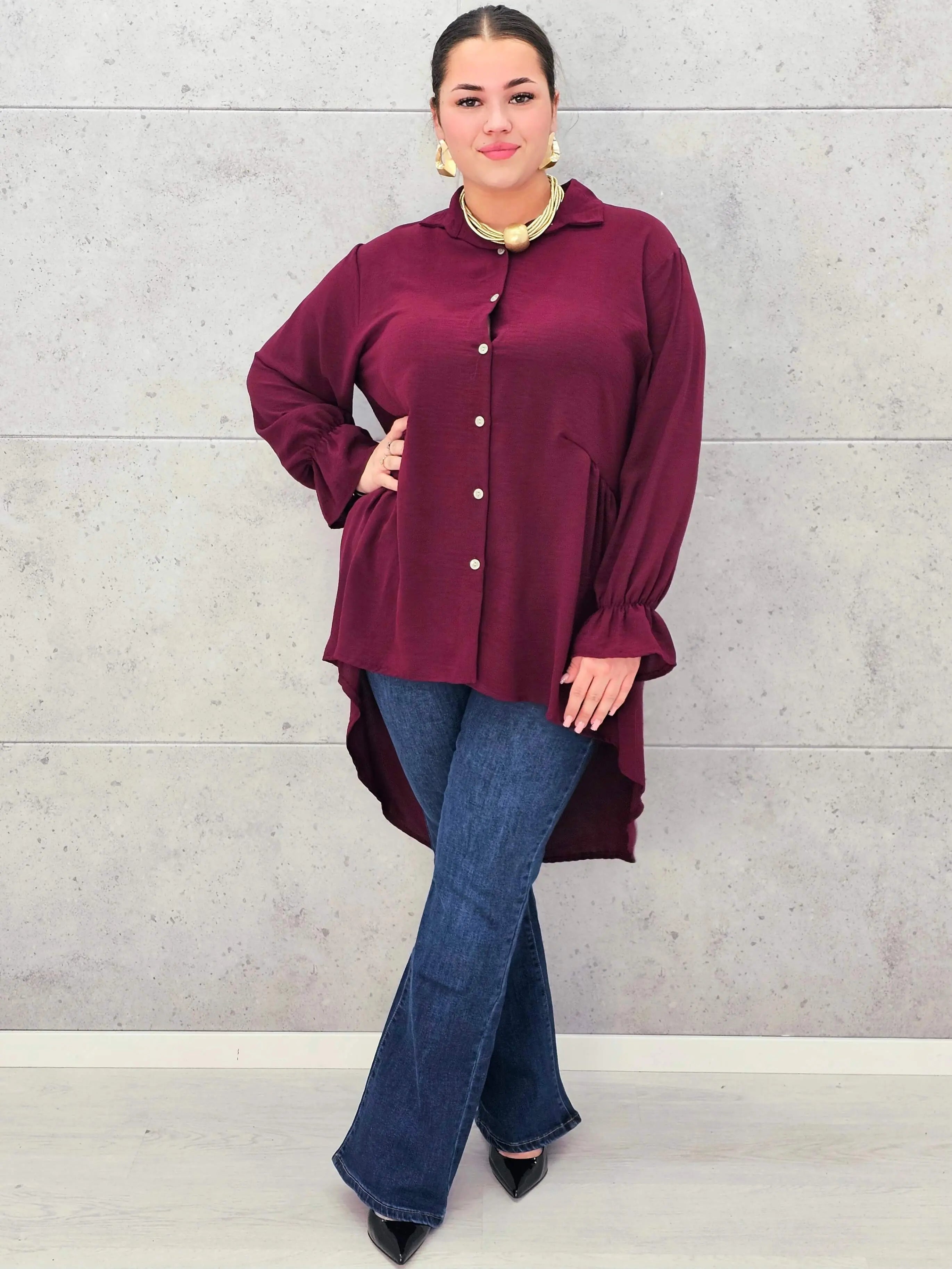 Bluzka plus size z dłuższym tyłem i eleganckim fasonem Stylowa XL