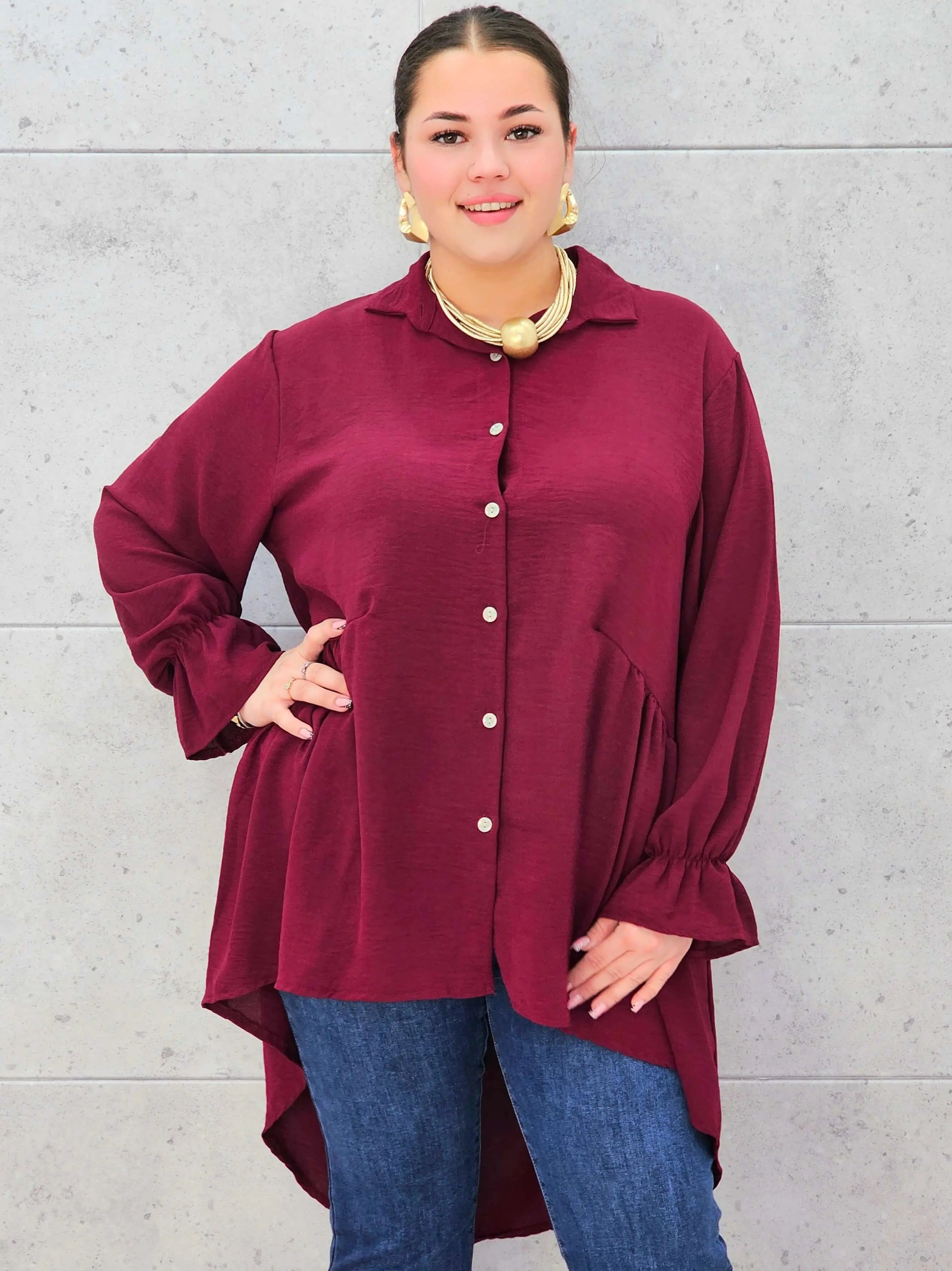 Bluzka plus size z dłuższym tyłem i eleganckim fasonem Stylowa XL