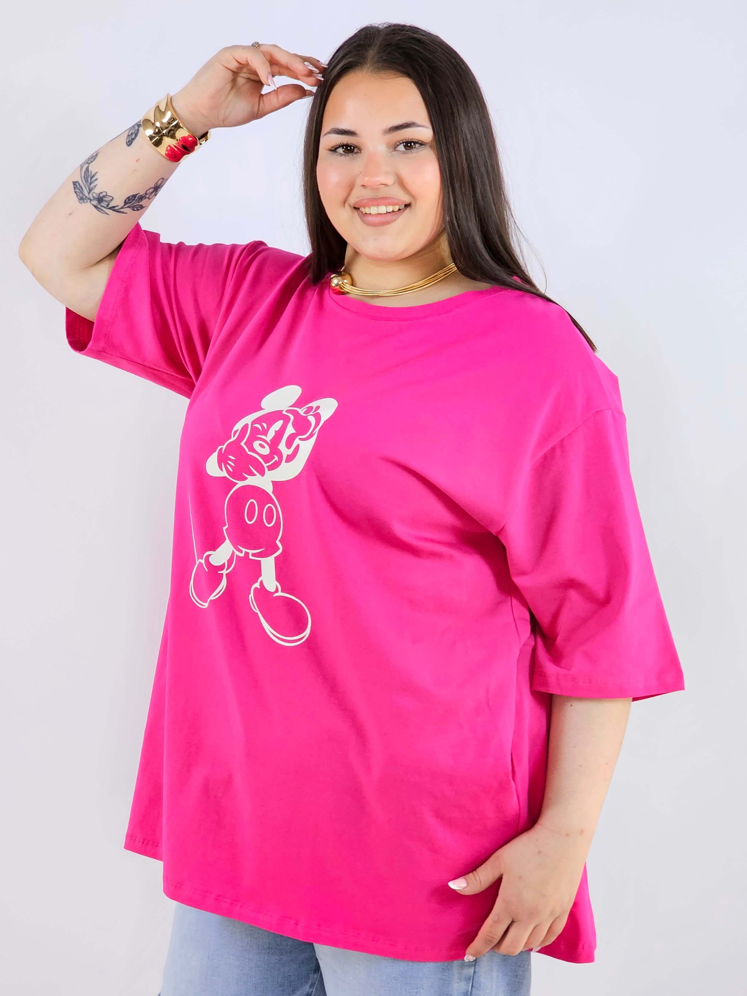 Bluzka plus size z nadrukiem Miki XXL – modny luz i wygoda Stylowa XL