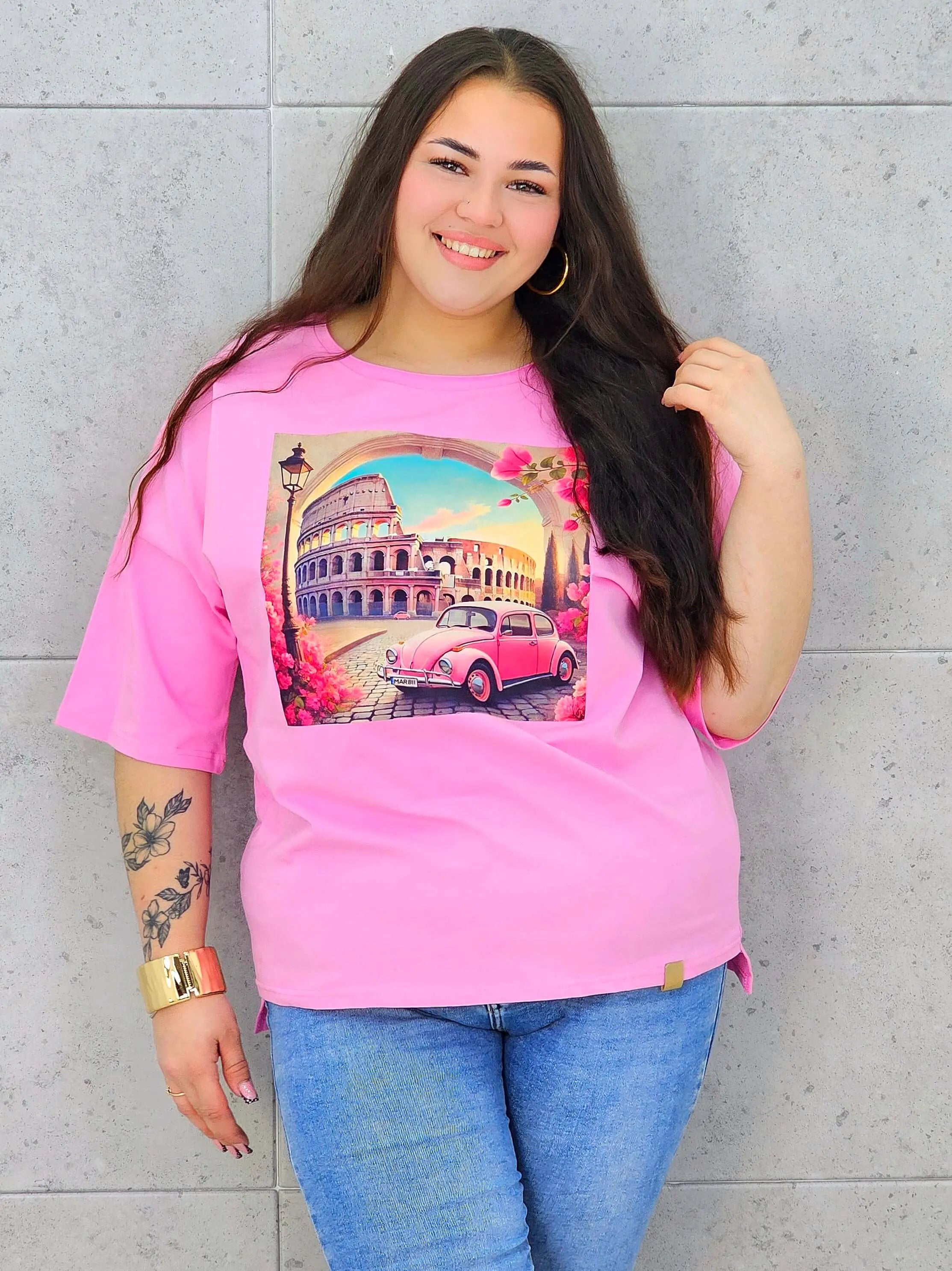 Bluzka plus size z nadrukiem – stylowy T-shirt XXL Stylowa XL