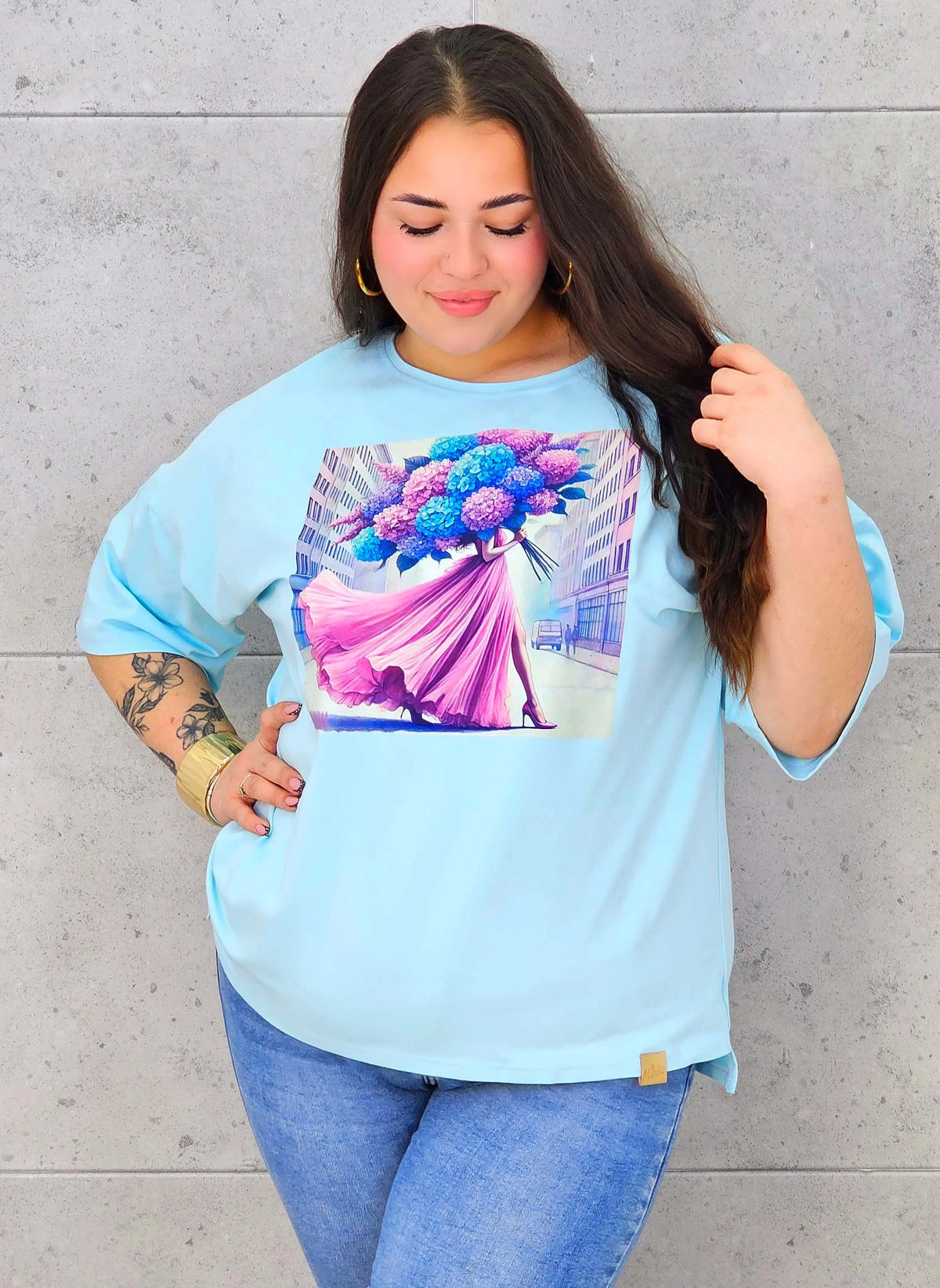 Bluzka plus size z nadrukiem – stylowy T-shirt XXL Stylowa XL