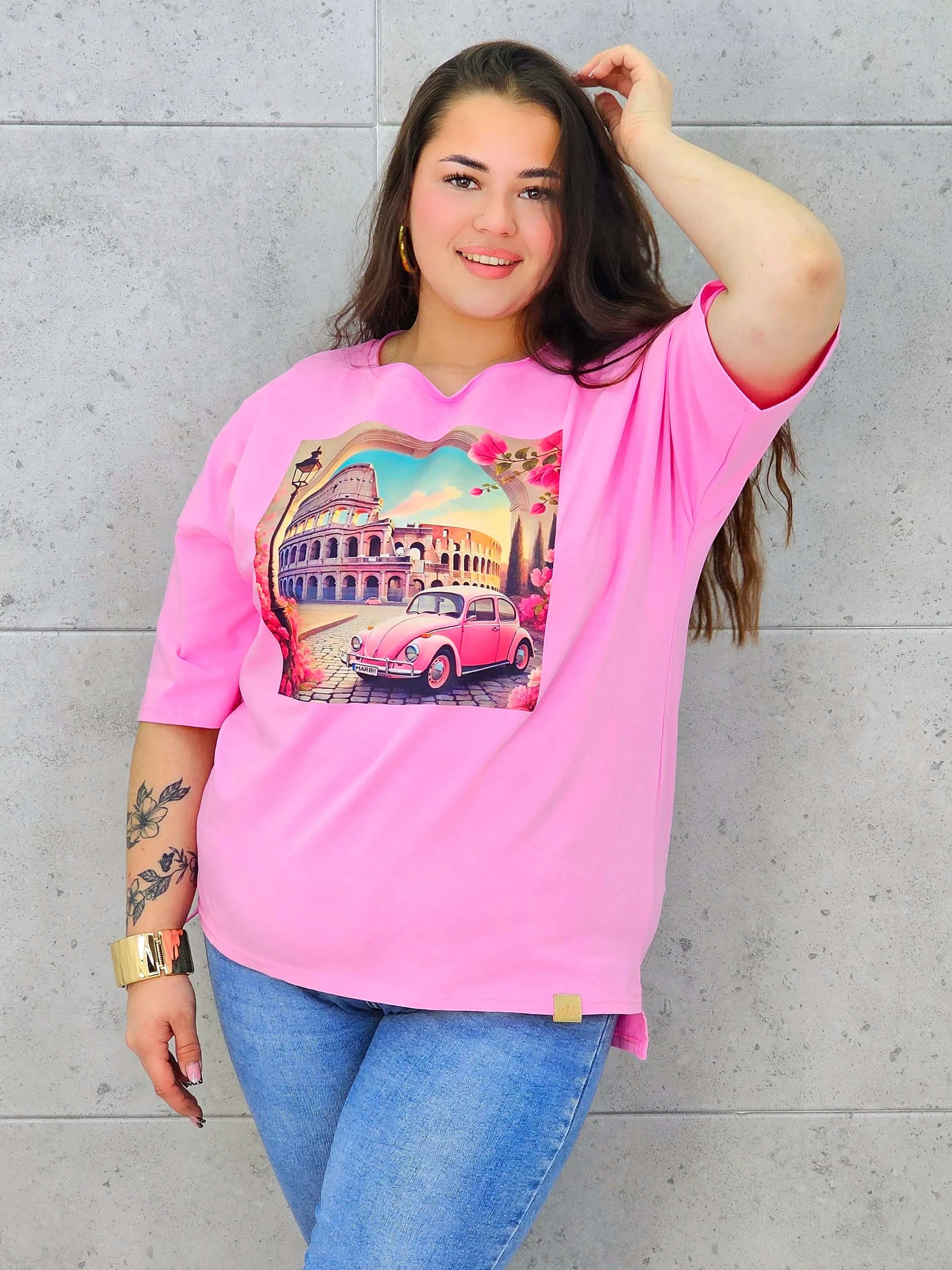 Bluzka plus size z nadrukiem – stylowy T-shirt XXL Stylowa XL