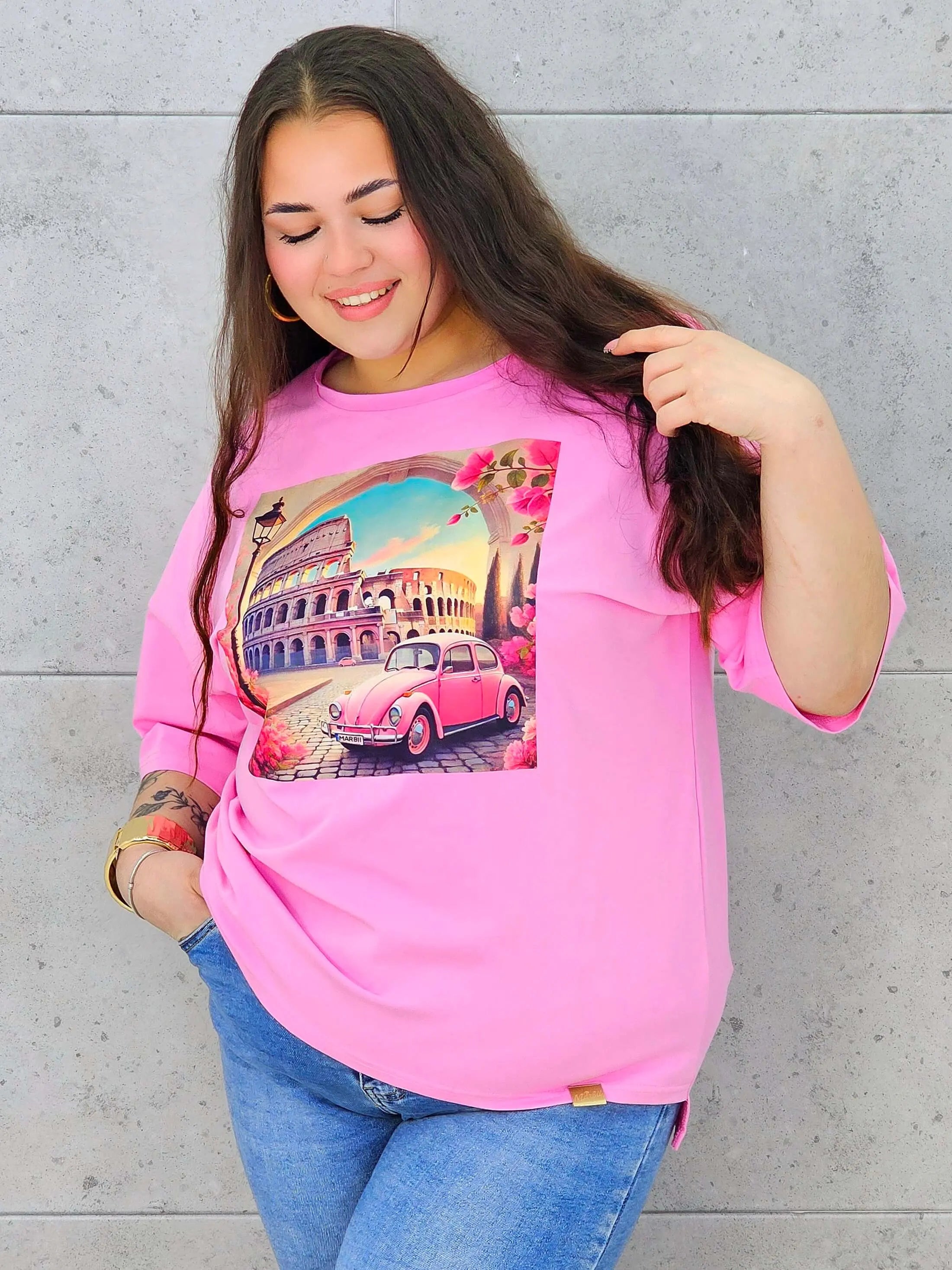 Bluzka plus size z nadrukiem – stylowy T-shirt XXL Stylowa XL