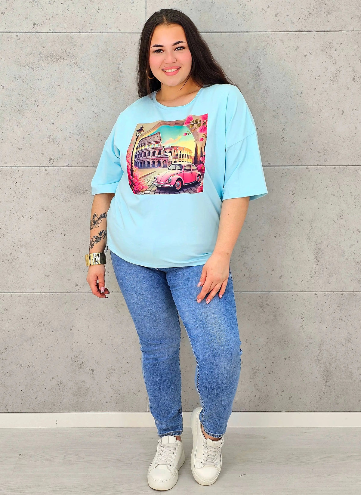 Bluzka plus size z nadrukiem – stylowy T-shirt XXL Stylowa XL
