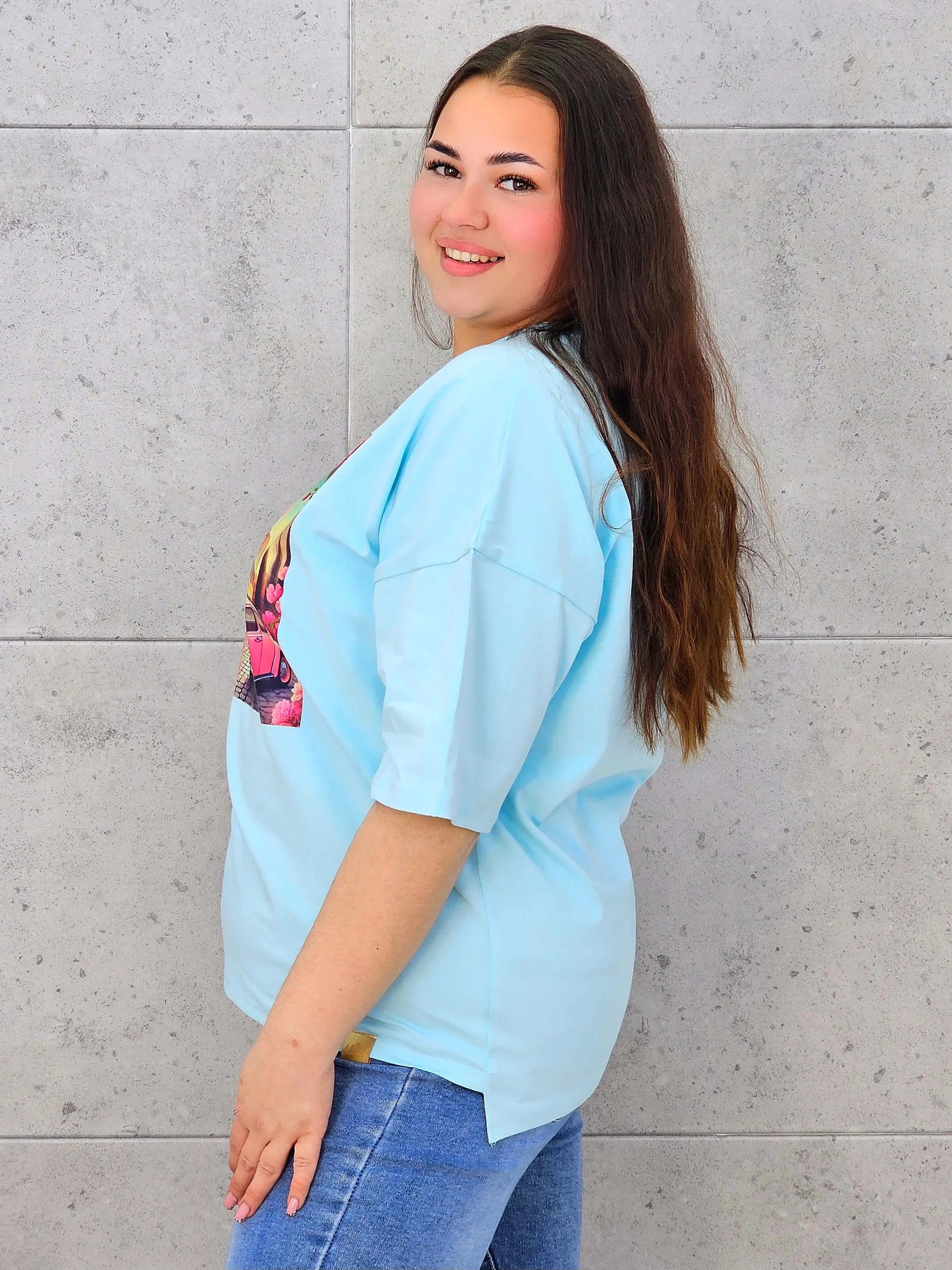 Bluzka plus size z nadrukiem – stylowy T-shirt XXL Stylowa XL