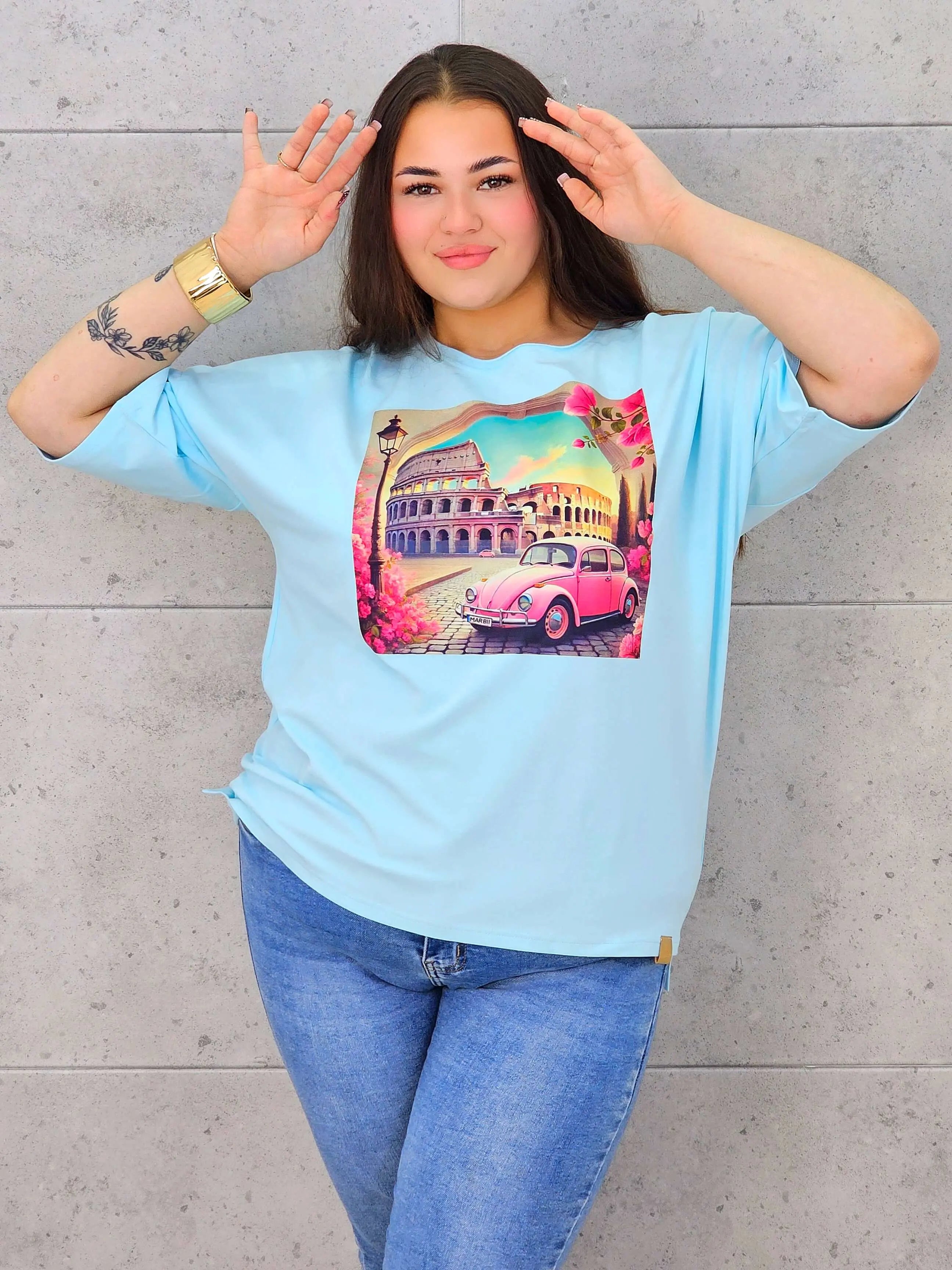 Bluzka plus size z nadrukiem – stylowy T-shirt XXL Stylowa XL