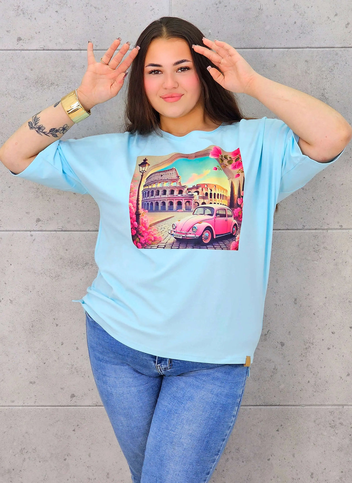 Bluzka plus size z nadrukiem – stylowy T-shirt XXL Stylowa XL
