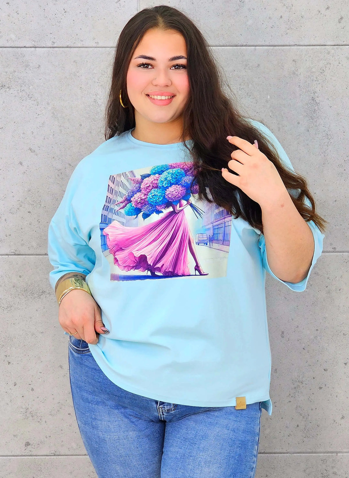 Bluzka plus size z nadrukiem – stylowy T-shirt XXL Stylowa XL